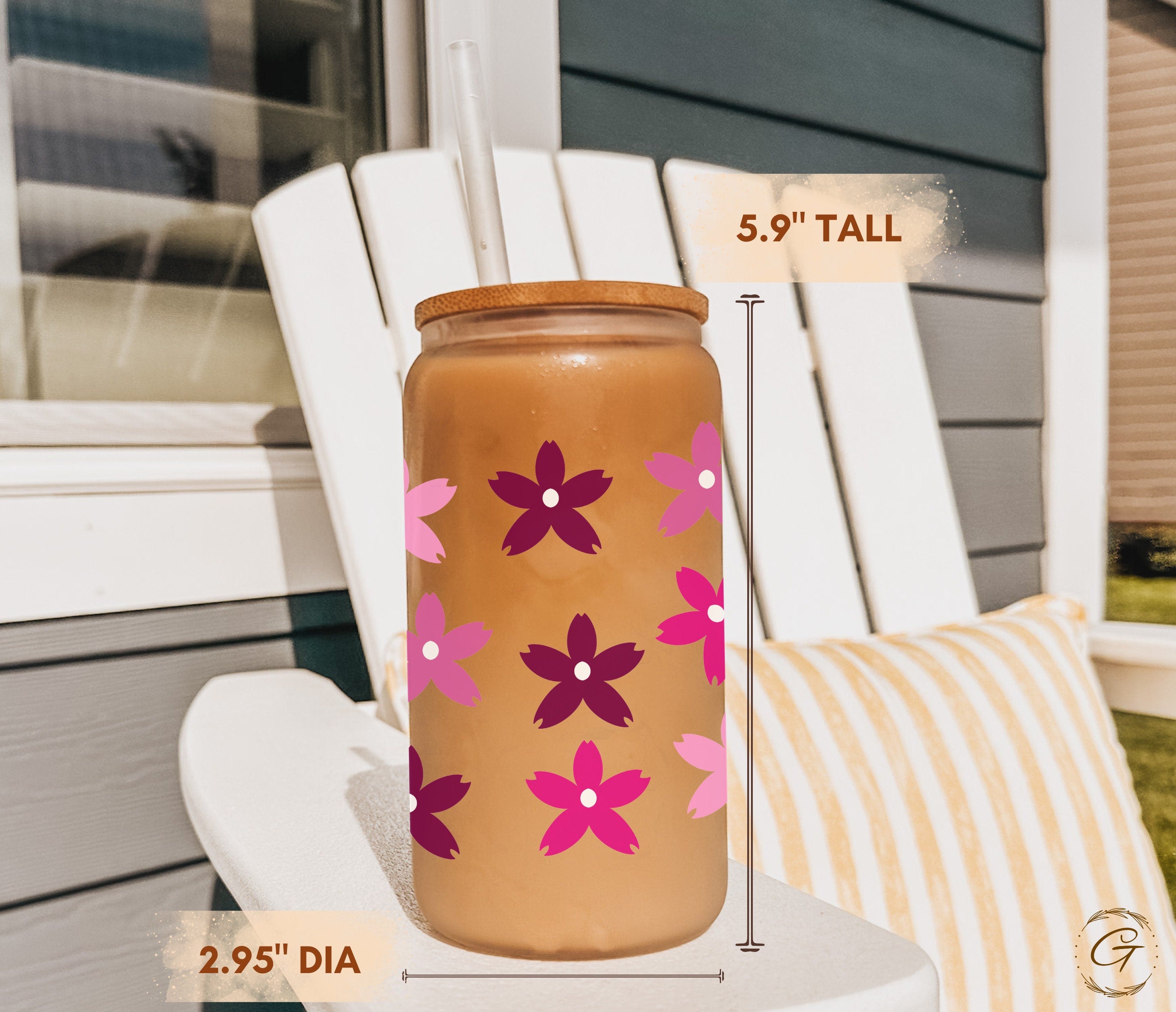 Pink Sakura Floral 16-oz Frosted Cup
