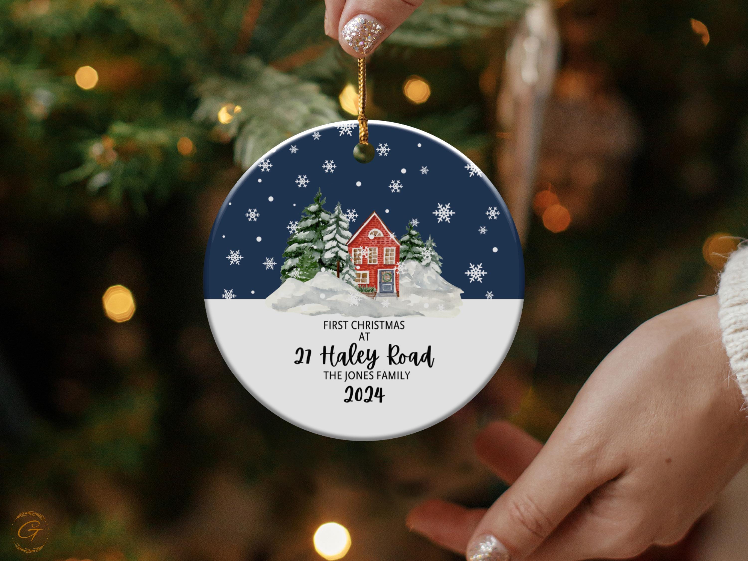 Personalized First Christmas Ornament, Custom Address Holiday Decorations, Personalized Housewarming Gift Family Keepsakes 2024, Home Decors