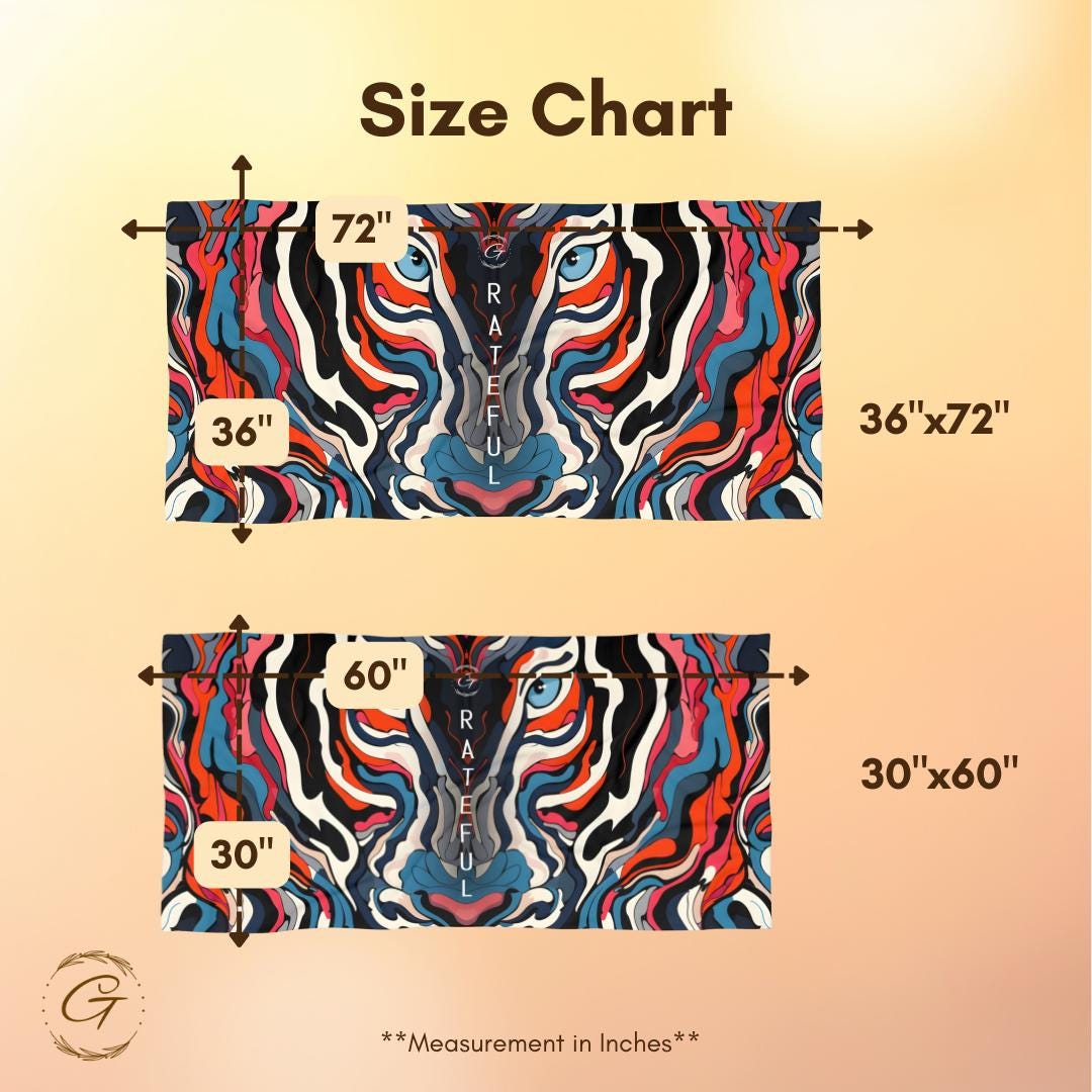 Colorful Artistic Tiger Beach Towel