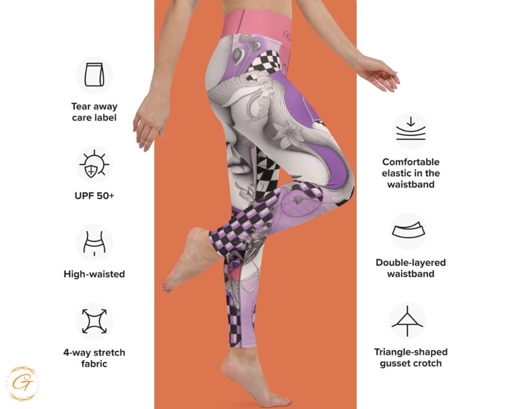Doodle All-Over Print Design Yoga Shorts and Leggings Unique Abstract Print Activewear, Comfortable Stylish High-Waisted Fitness Womens Wear