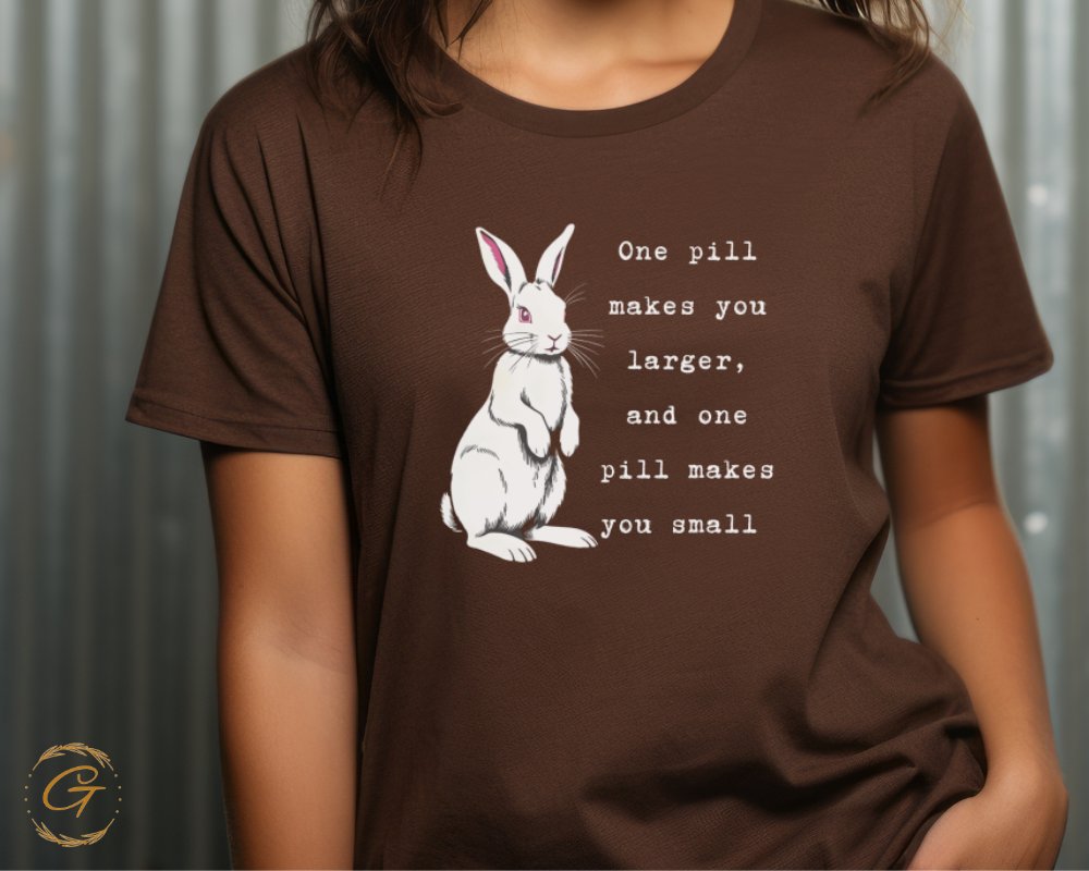 One Pill Makes You Larger Rabbit T-Shirt product