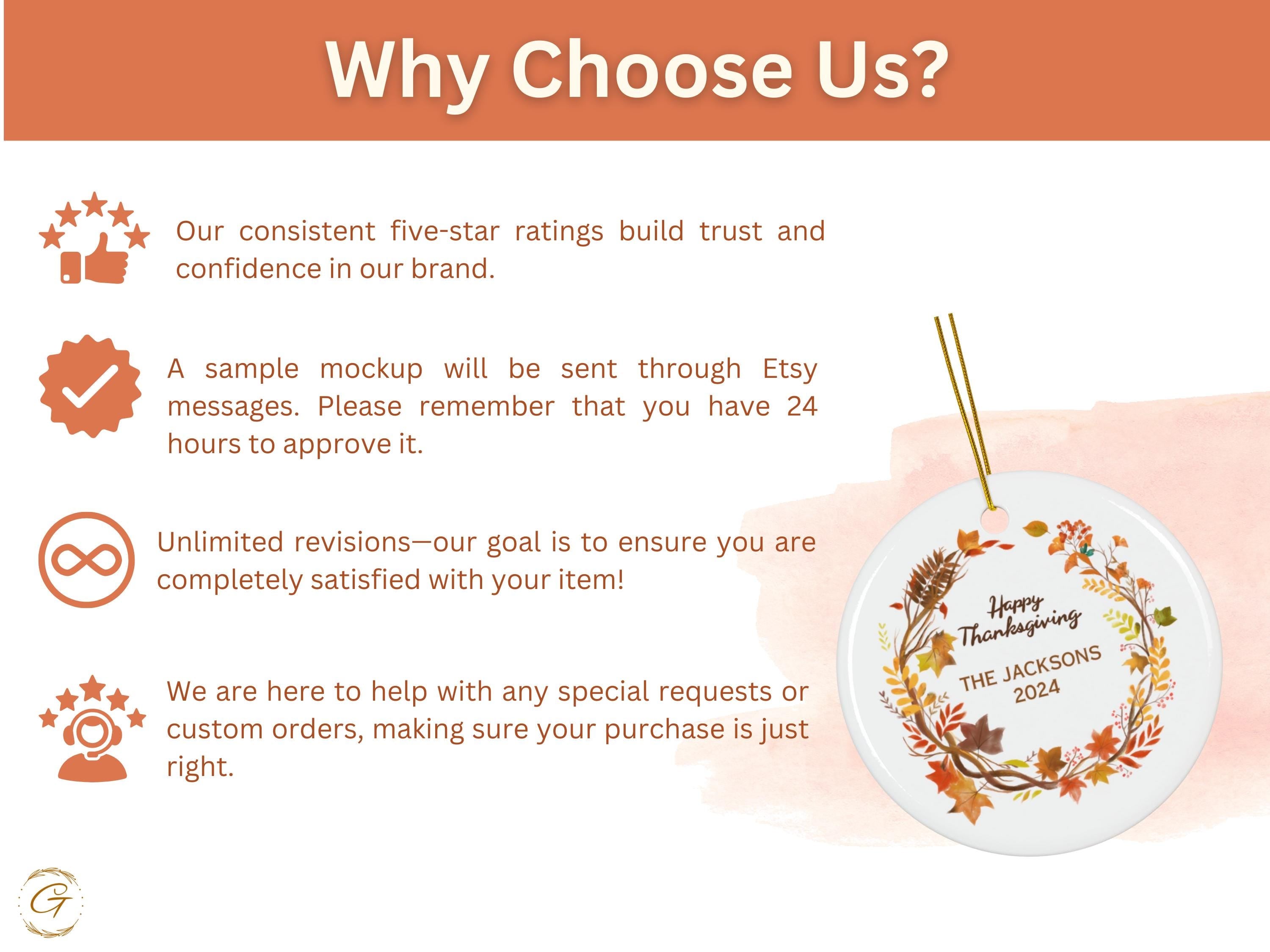 Thanksgiving Wreath Ornaments, Customizable Thanksgiving Decor