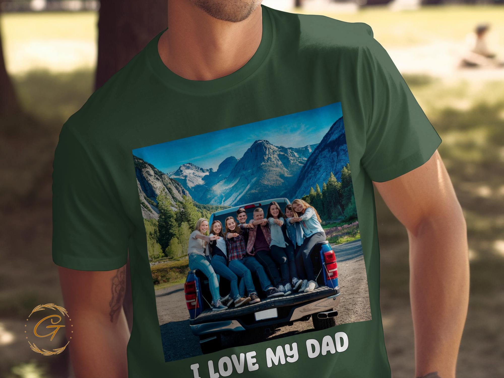 I Love My Dad with Custom Picture T-Shirt, Family Photo T-Shirt Dad Appreciation Gift Tee