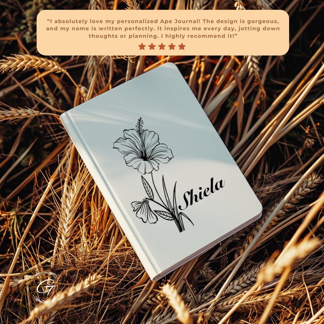 Personalized Floral Journal Notebook