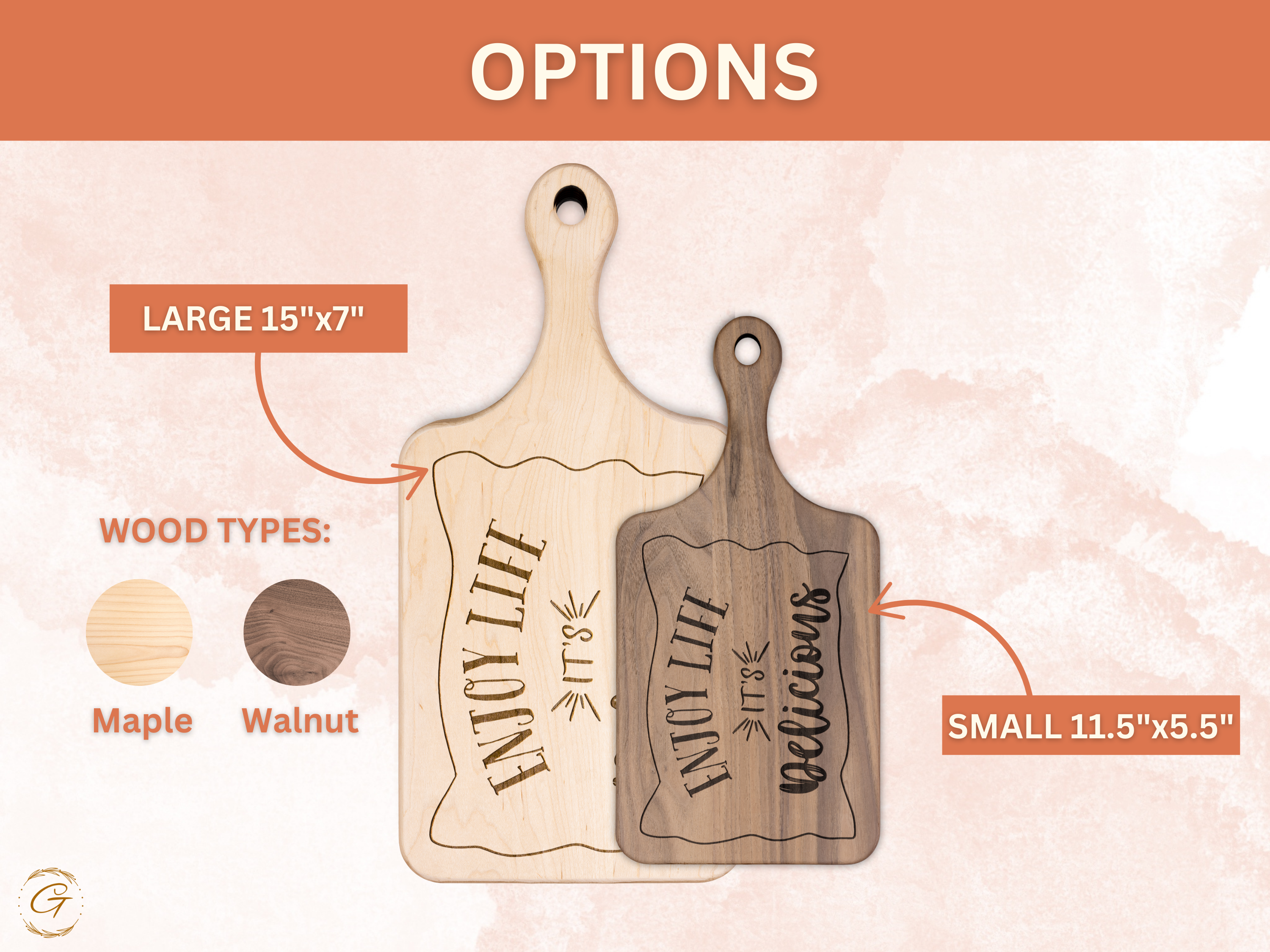 Enjoy Life It’s Delicious Hardwood Cutting Board