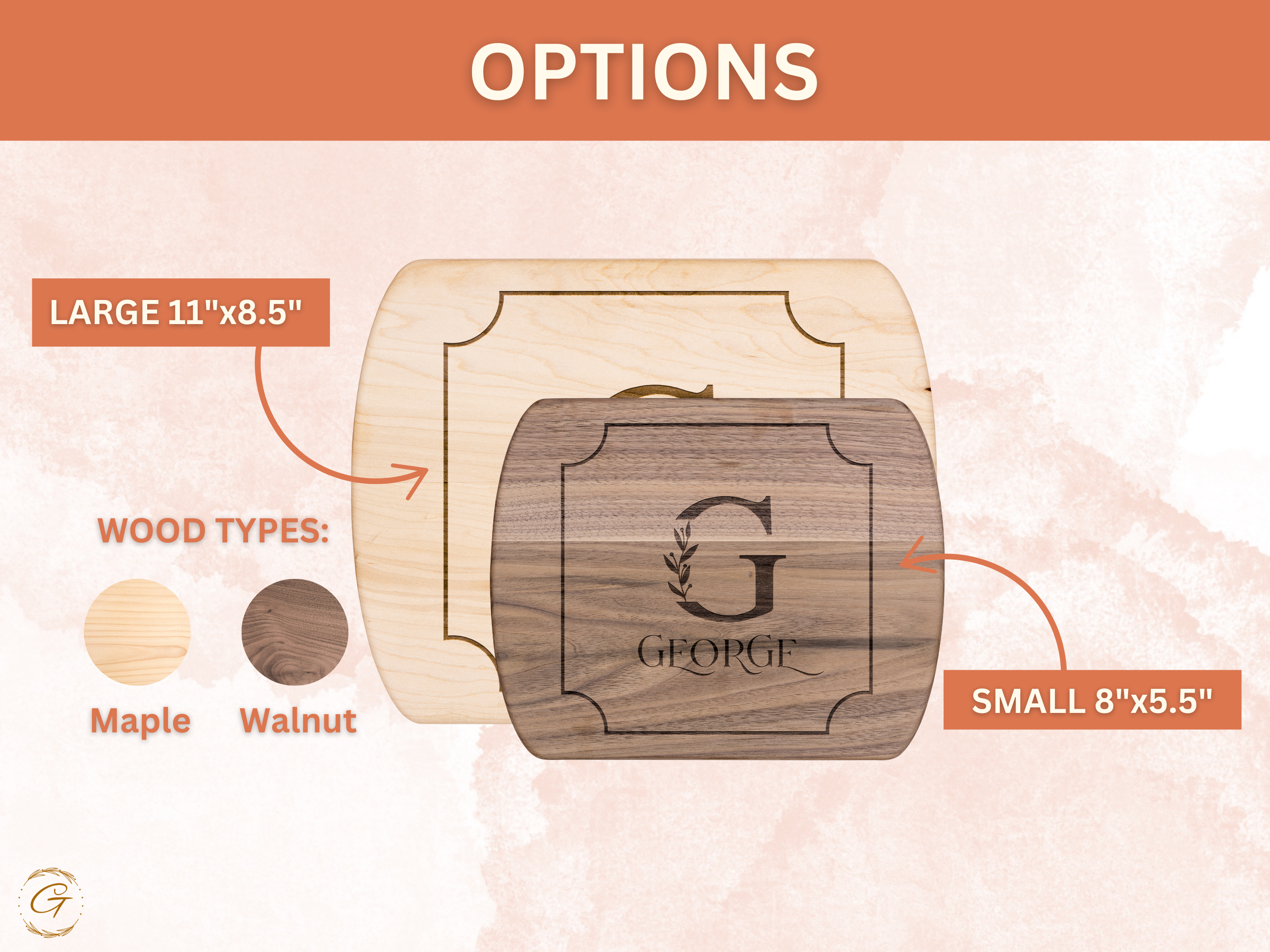 Personalized Hardwood Oval Cutting Board with Custom Name