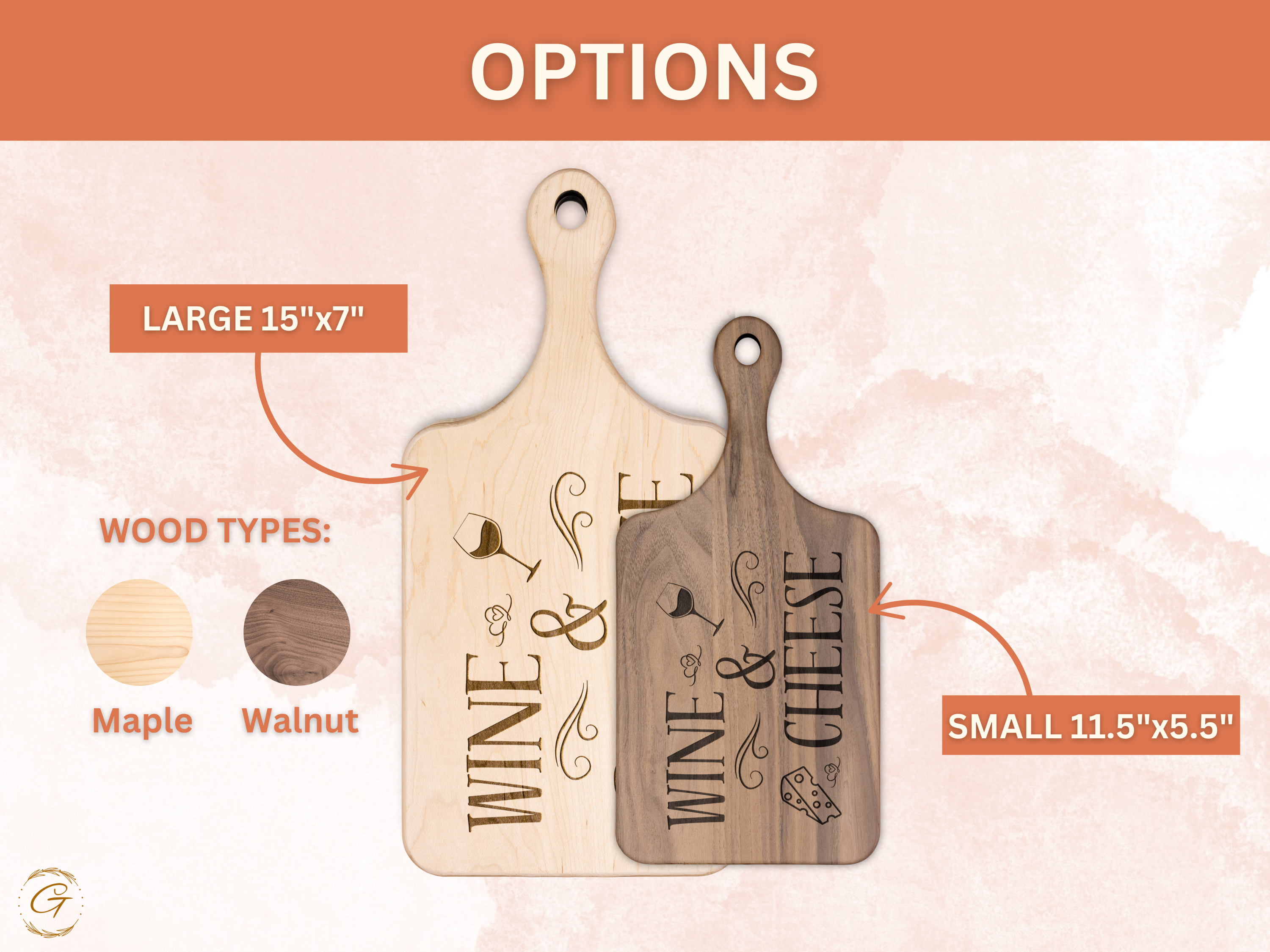 Wine & Cheese Hardwood Cutting Board