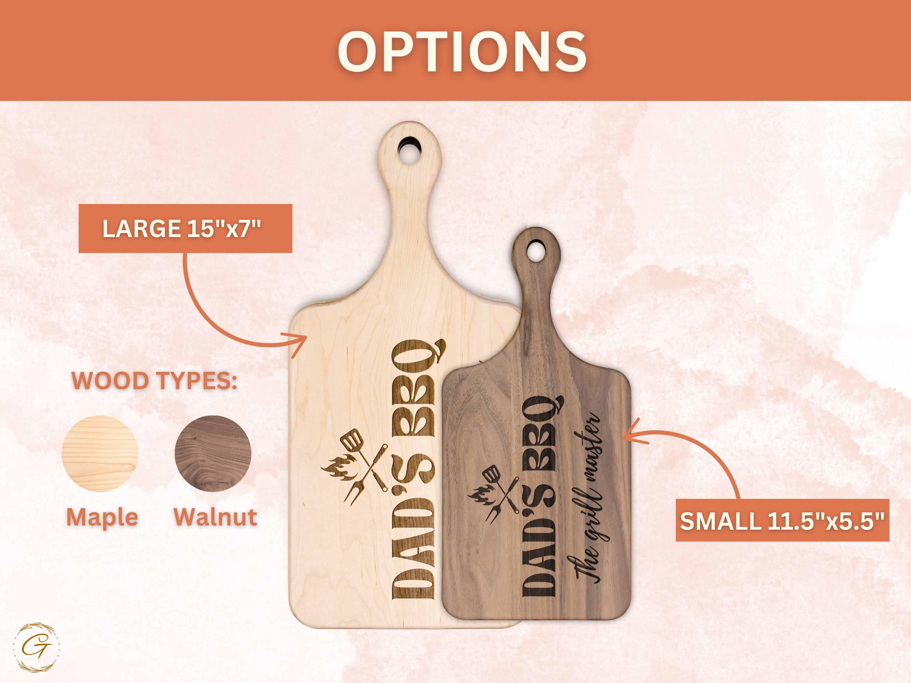 Dad's BBQ The Grill Master Hardwood Cutting Board