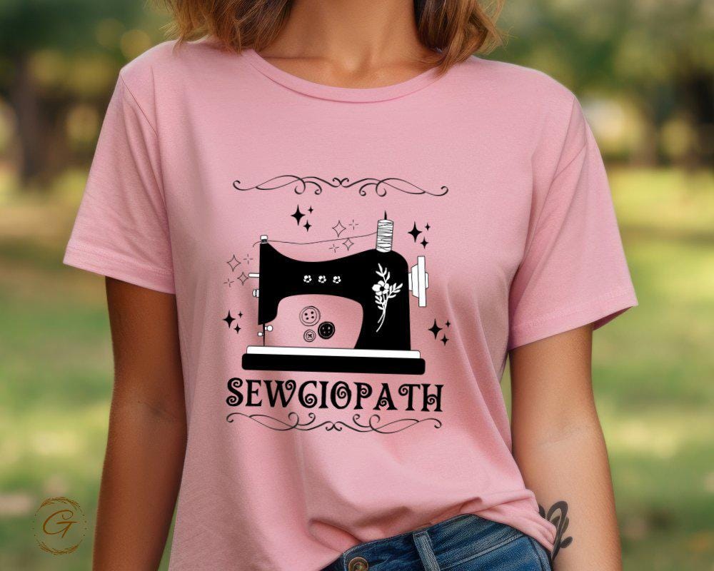 Hobby Shirt, Sewing Machine Graphic Tee, Sewciopath T-Shirt