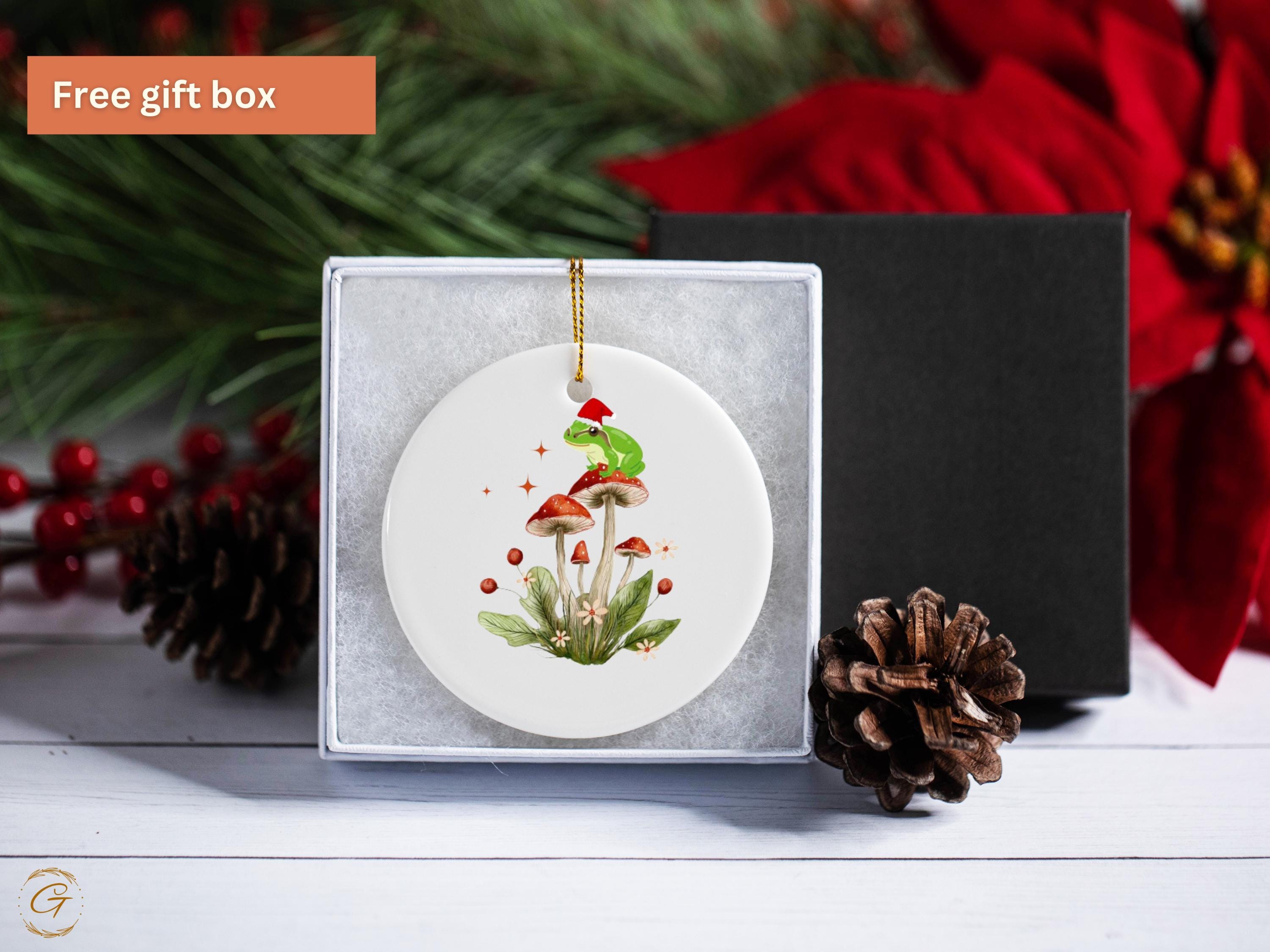 Whimsical Froggy Santa Ornaments, Christmas Decorations, Woodland Decor, Holiday Gift, Unique Festive Home Accent, Froggy Santa Holiday Gift
