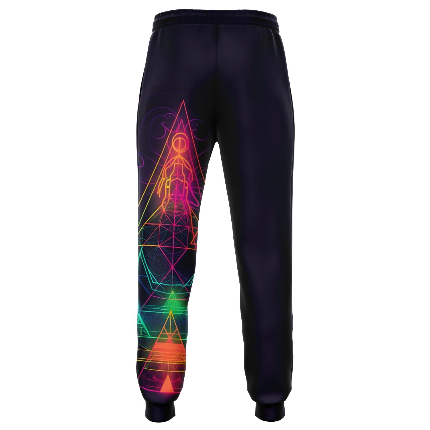 Neon Geometric Spiritual Joggers – Psychedelic Enlightenment Sweatpants