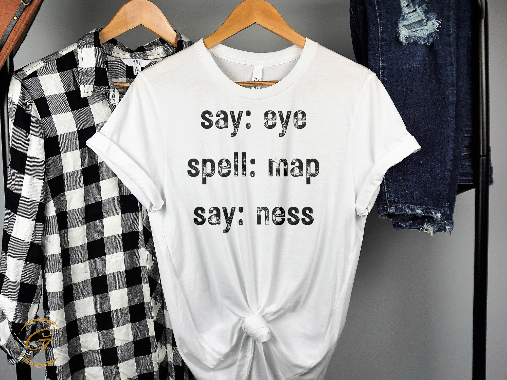 Say Eye Spell Map Ness Graphic Tee product type