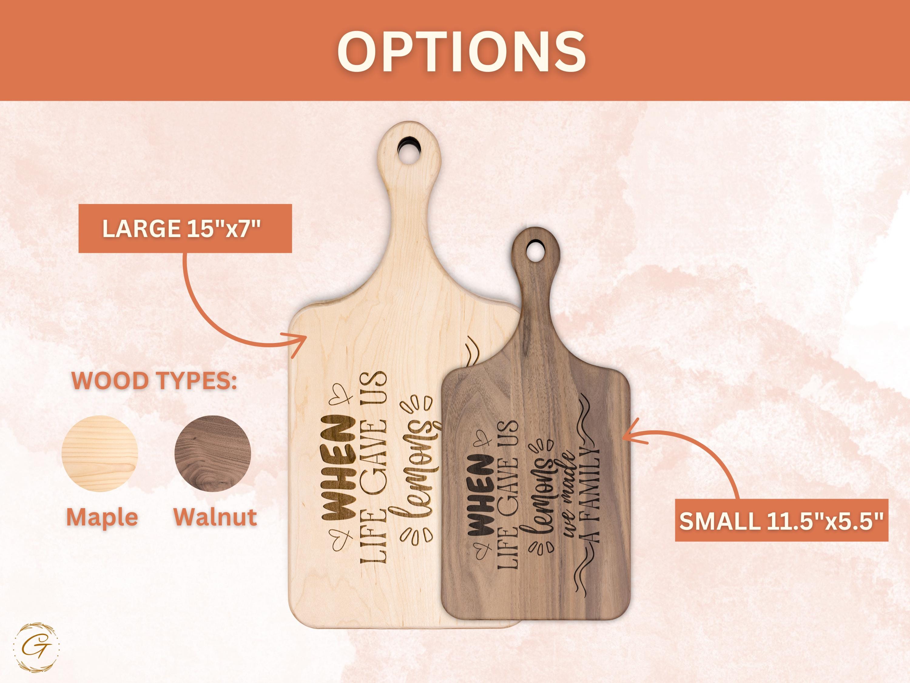 When Life Gave Us Lemons Cutting Boards | Engraved Hardwood Kitchen Gifts | Rustic Lemon-Themed Board | American-Made for Cooking & Serving