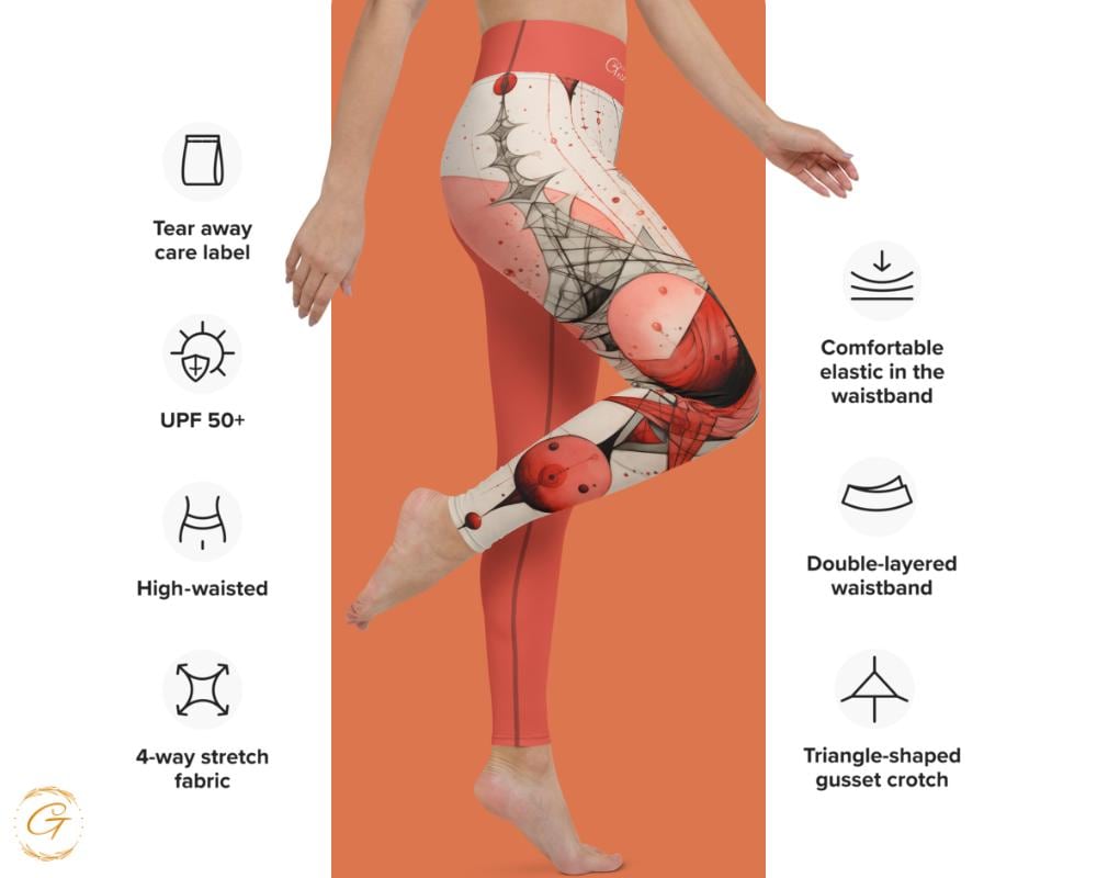 Ruby Alchemy AOP Yoga Leggings and Shorts Stylish Bold Activewear for Women HighStretch Comfortable Perfect for Yoga Fitness and Casual Wear