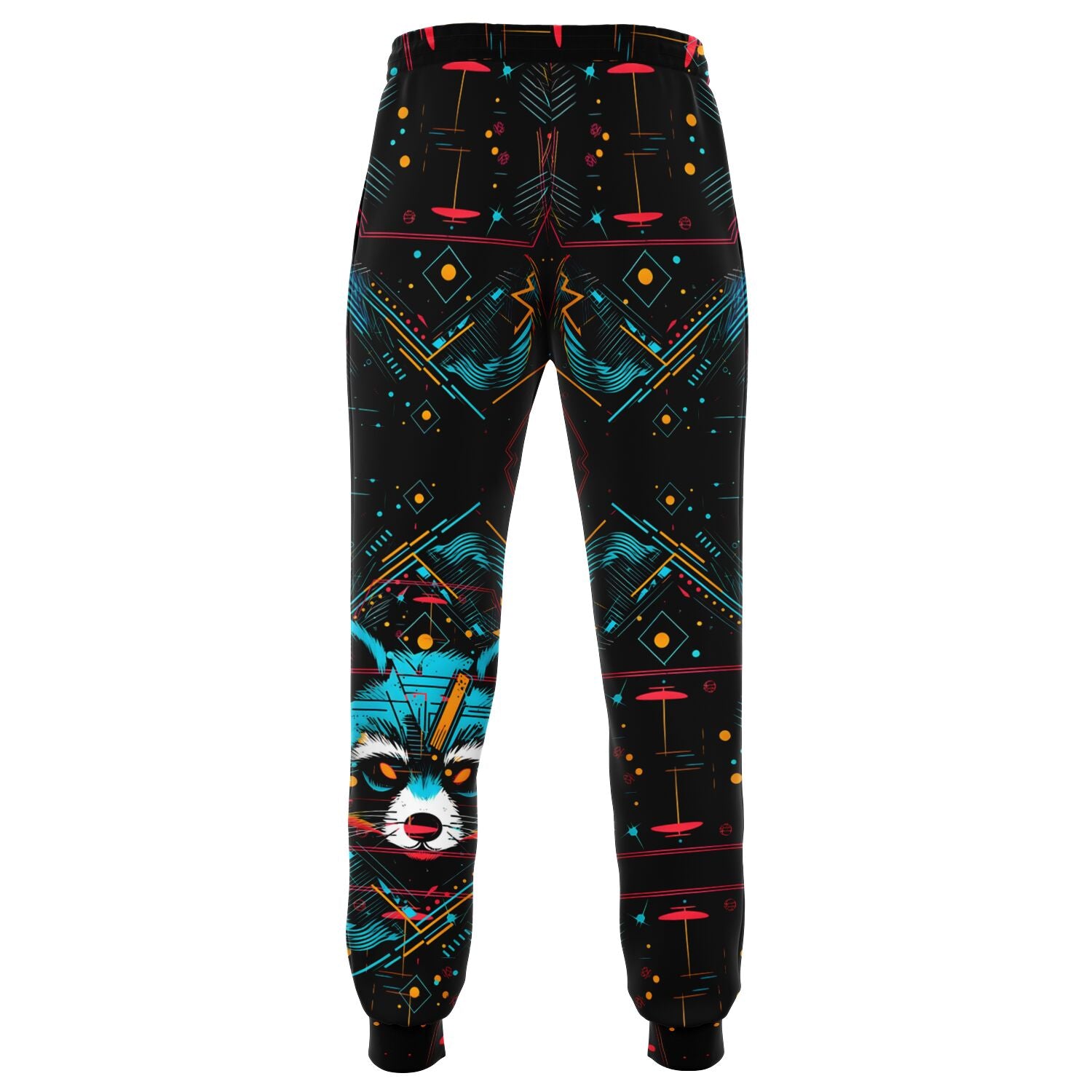 Cyberpunk Raccoon Joggers – Neon Techwear Sweatpants for Men & Women