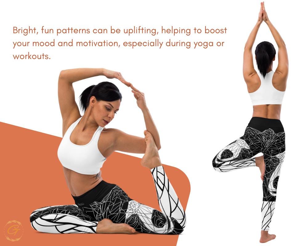 Geometric Bear AOP High-Waisted Yoga Pants