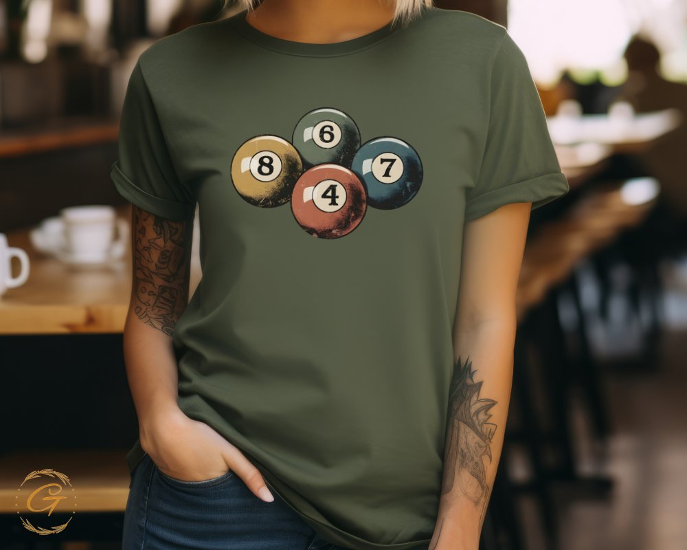 Billiard Balls Graphic Casual Fashion Tee product type