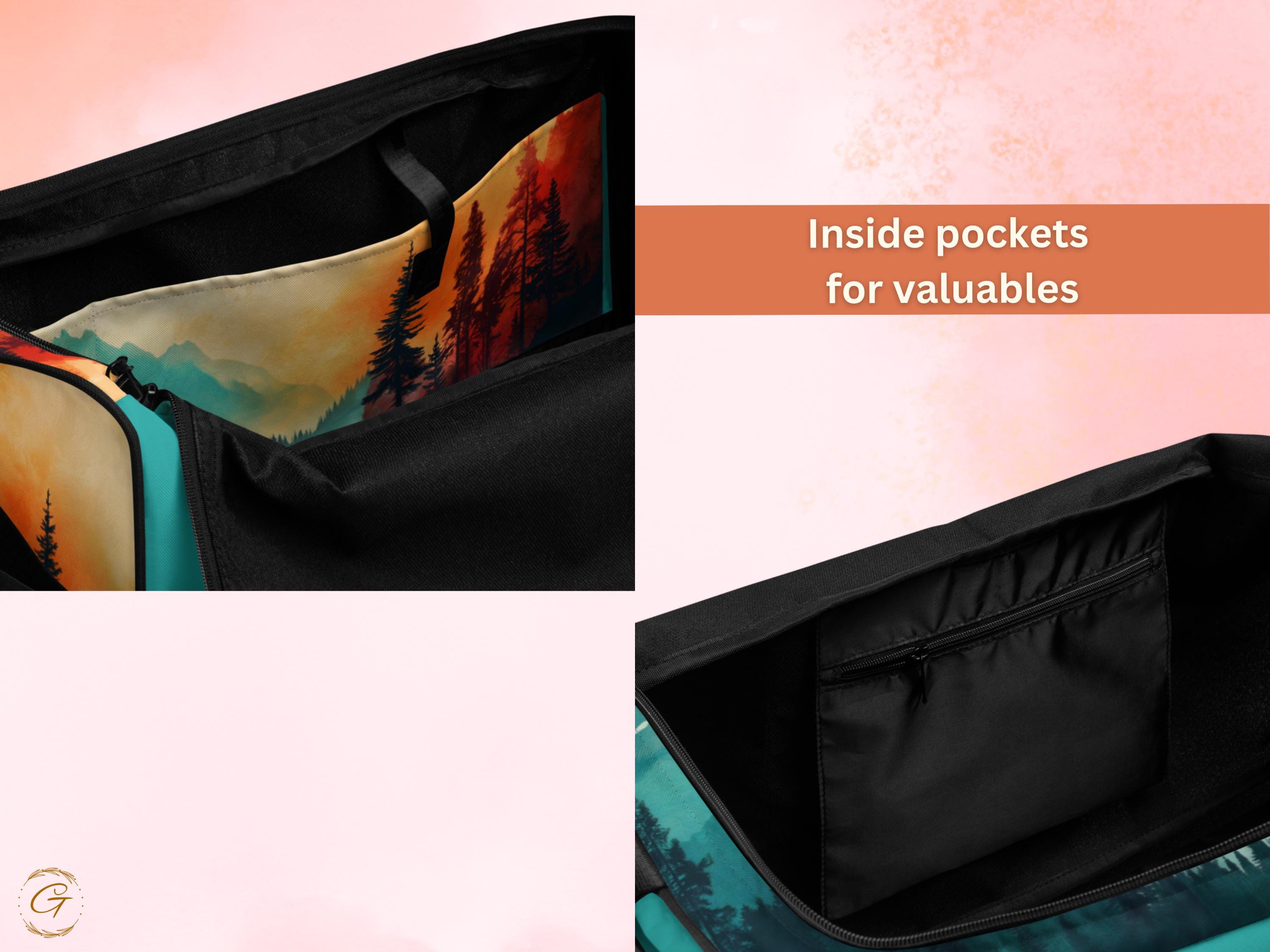 Custom AOP Travel Duffle Bag - Scenic Forest Design