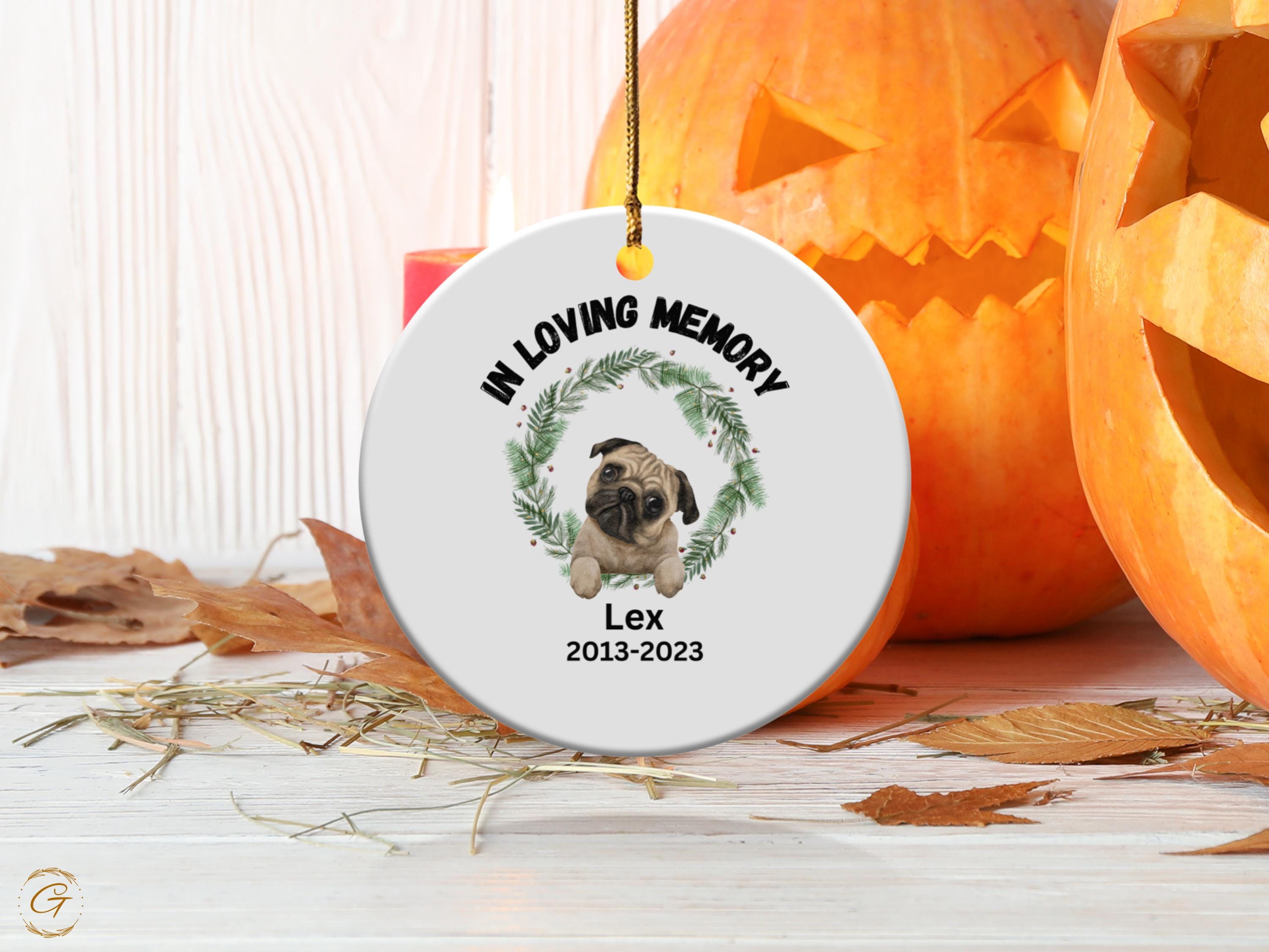 Personalized Dog Memorial Ornament for Pet Lovers, Custom Dog Remembrance Gifts, Personalized Pet Loss Keepsake for Home Decorations Tribute