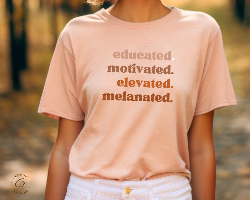 Elevated Motivated Educated Melanated t-shirt product