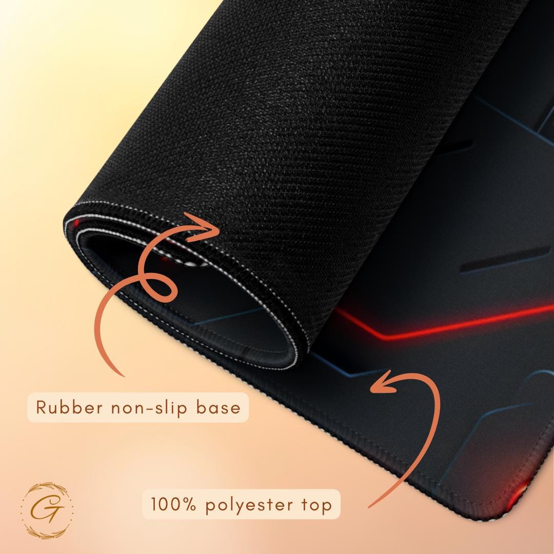 Circuit Red Color Design Gaming Mouse Pad for Gamers Non-Slip Base Large Mouse Pad for Desk Setup High-Performance Desk Mat Cool Tech Design
