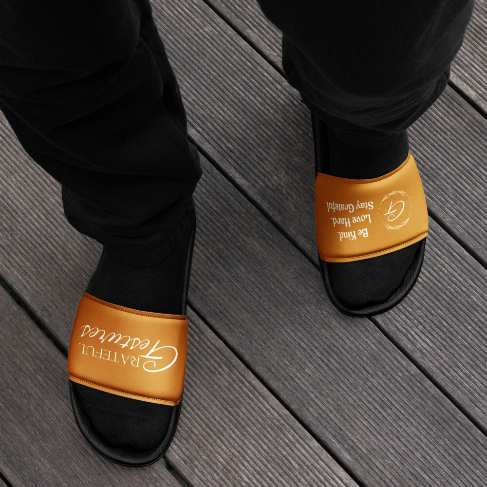 Grateful Gestures Slides, Be Kind Love Hard Stay Grateful Sandals