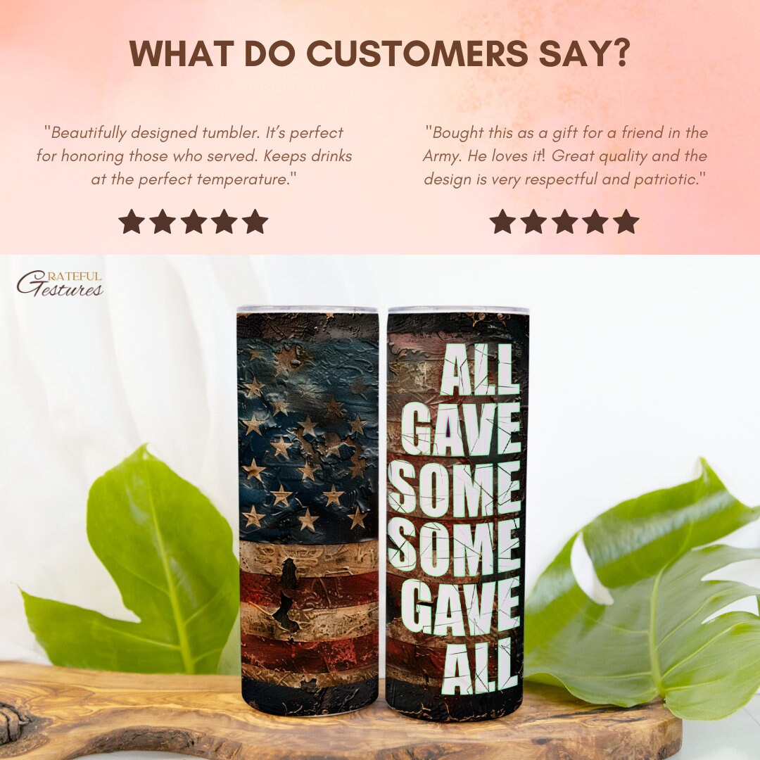 Patriotic Memorial Day Drinkware 20oz Skinny Tumbler