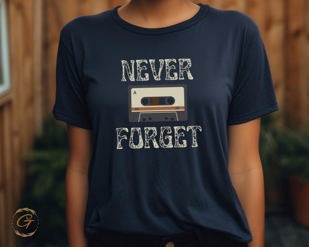 Retro Cassette Tape Graphic Tee Never Forget Tee