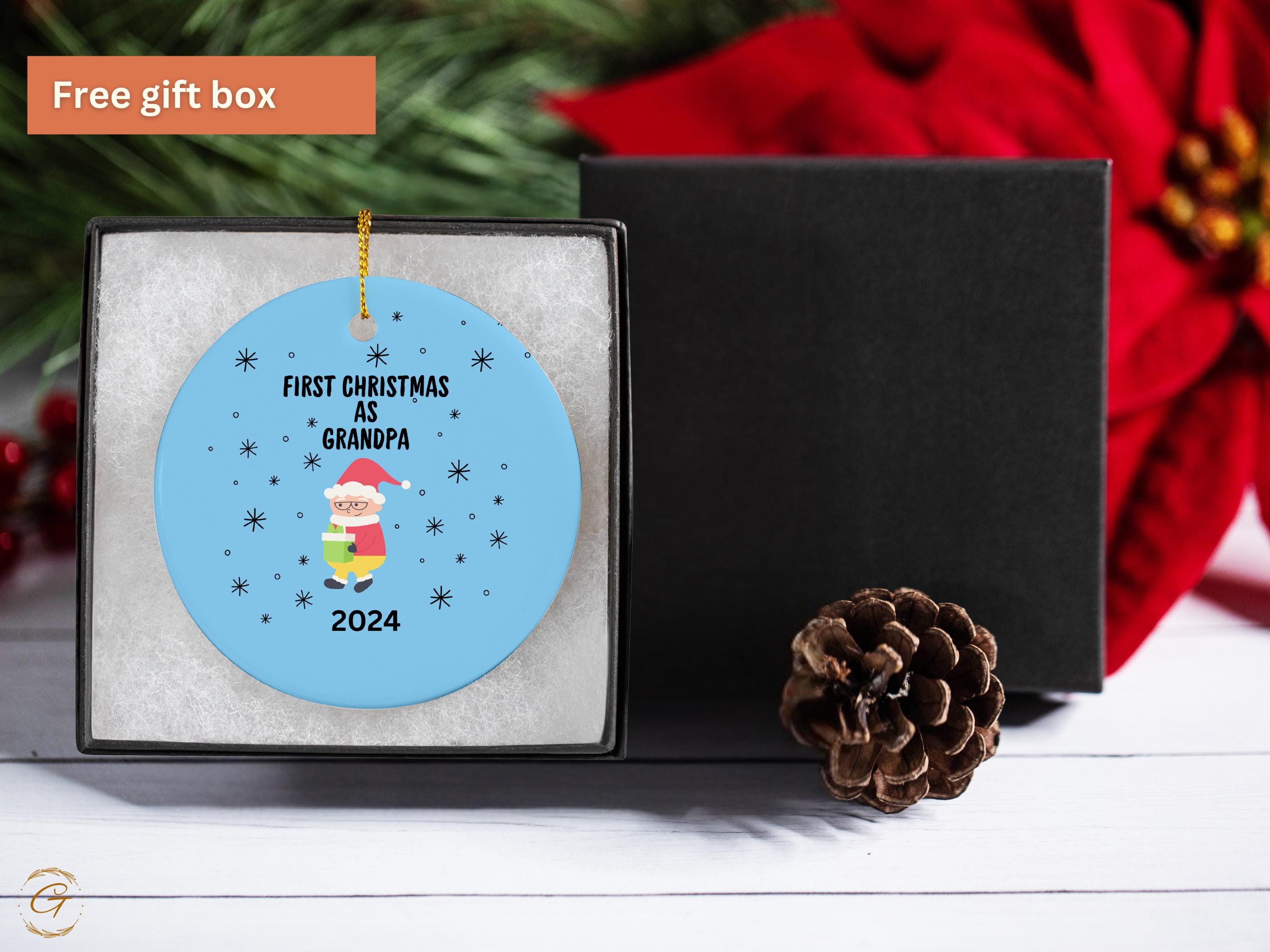 First Christmas Grandpa 2024 Ornament, New Grandpa Gifts, Christmas Tree Decoration, Holiday Keepsake, Festive Ornament, Grandpa Ideal Gifts