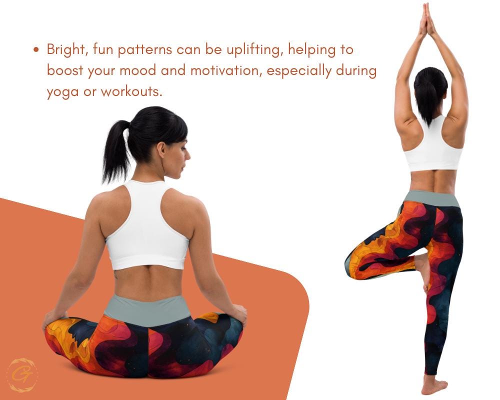 Vibrant Wave Print AOP Yoga Leggings and Shorts - High-Waisted, Comfortable Activewear, Stylish Activewear for Yoga, Workouts, Everyday Wear