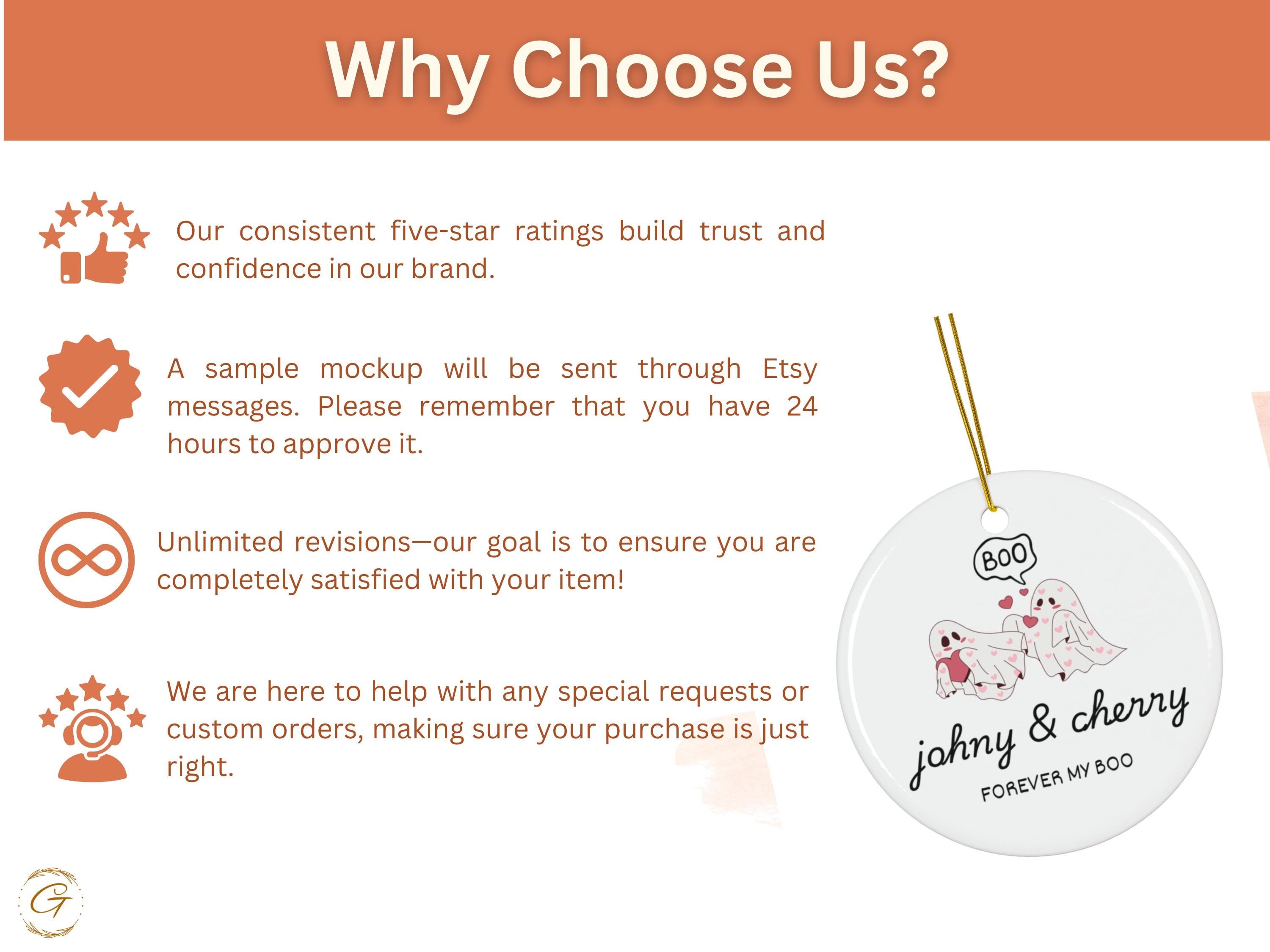 Personalize Cute Ghost Couple Ornament, Halloween Love Decor, Couple Cute Ornament, Spooky Romance Holiday Keepsake, Spooky Romance Ornament