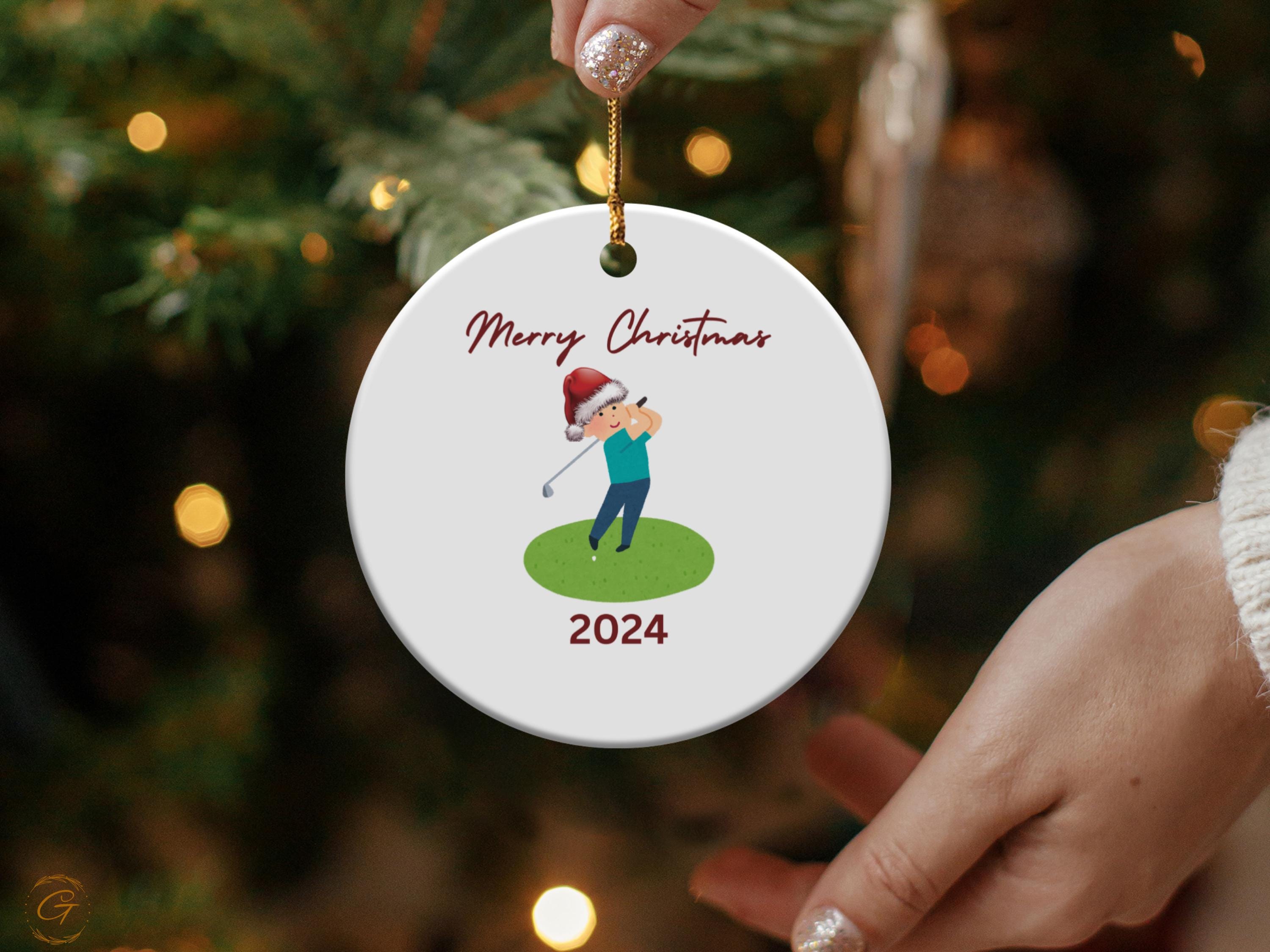 Golf Christmas Ornament, Merry Christmas 2024, Cute Golfer Christmas Decor, Fun Festive Holiday Decoration, Holiday Keepsake for Golf Lovers