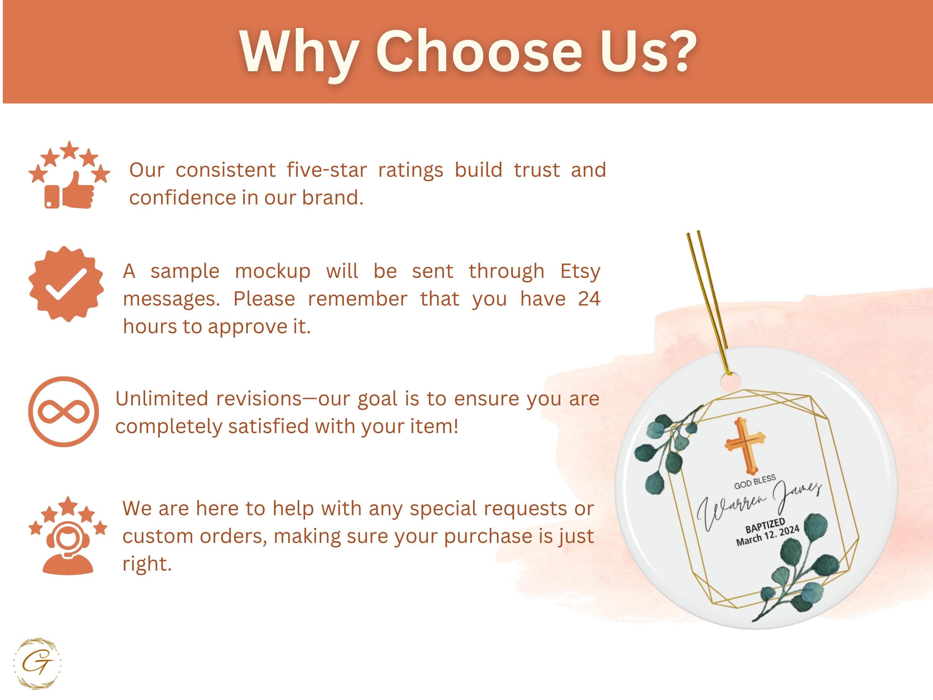 Personalized Baptism Ornament, Custom Baptism Gift, Religious Keepsake, Baby's First Baptism, Cross Decor, Unique Custom Baptism Gift Ideas