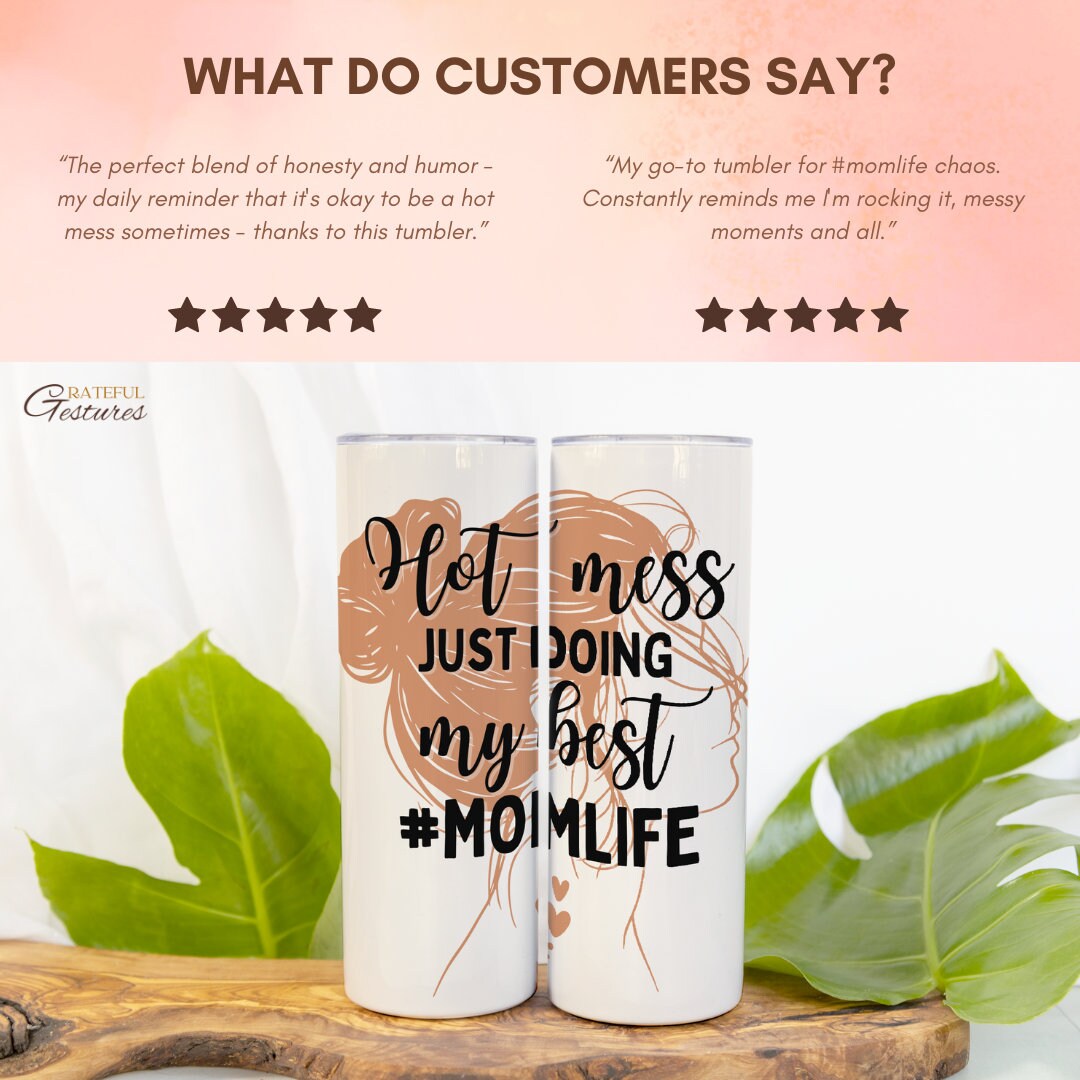 Mom Tumbler 20oz, MOMLIFE Travel Tumbler