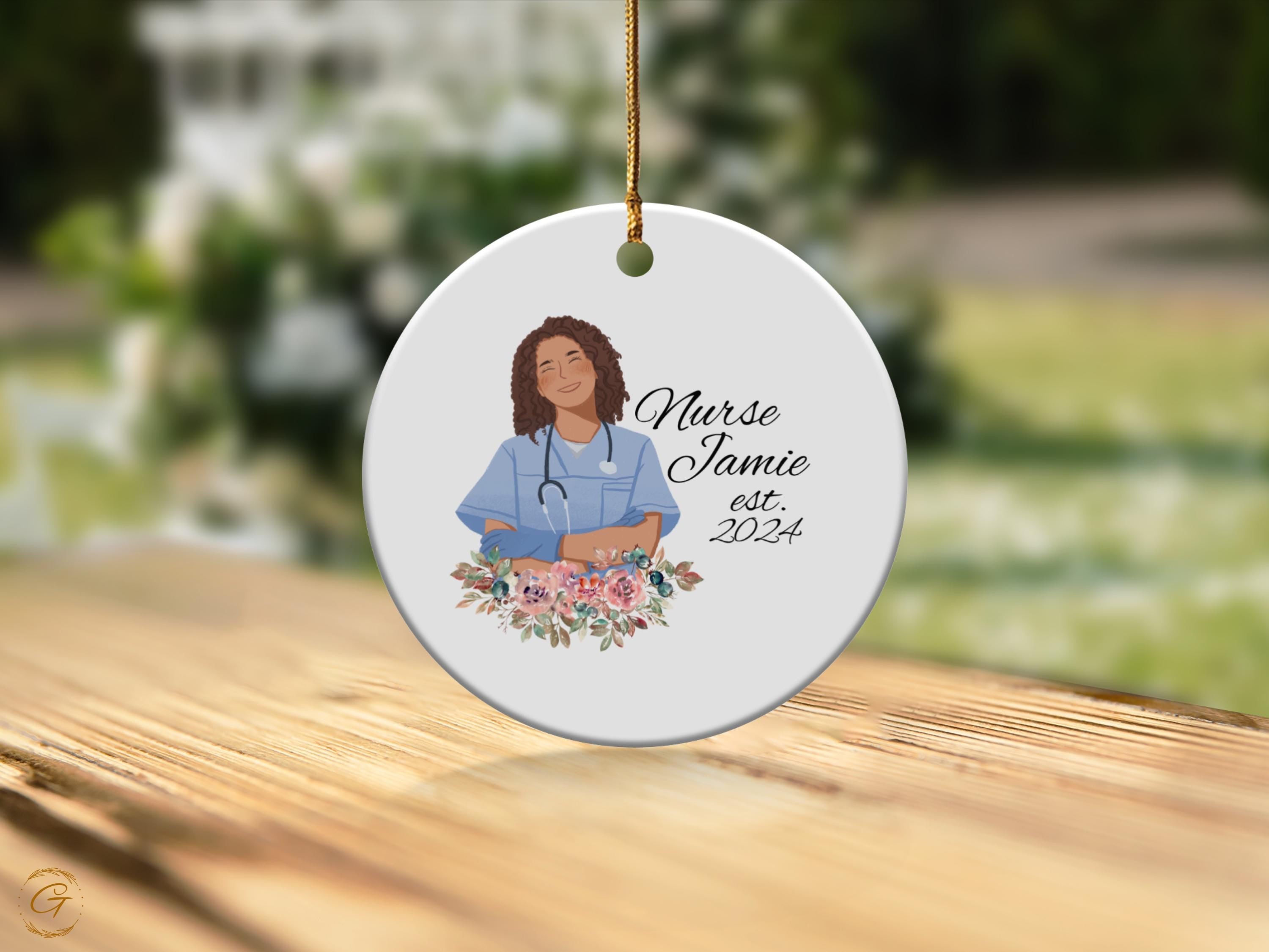 Personalized Nurse Ornament, Custom Nurse Gift, Nursing Graduation 2024, Custom Healthcare Decoration, Stethoscope Keepsake Holiday Nurse RN