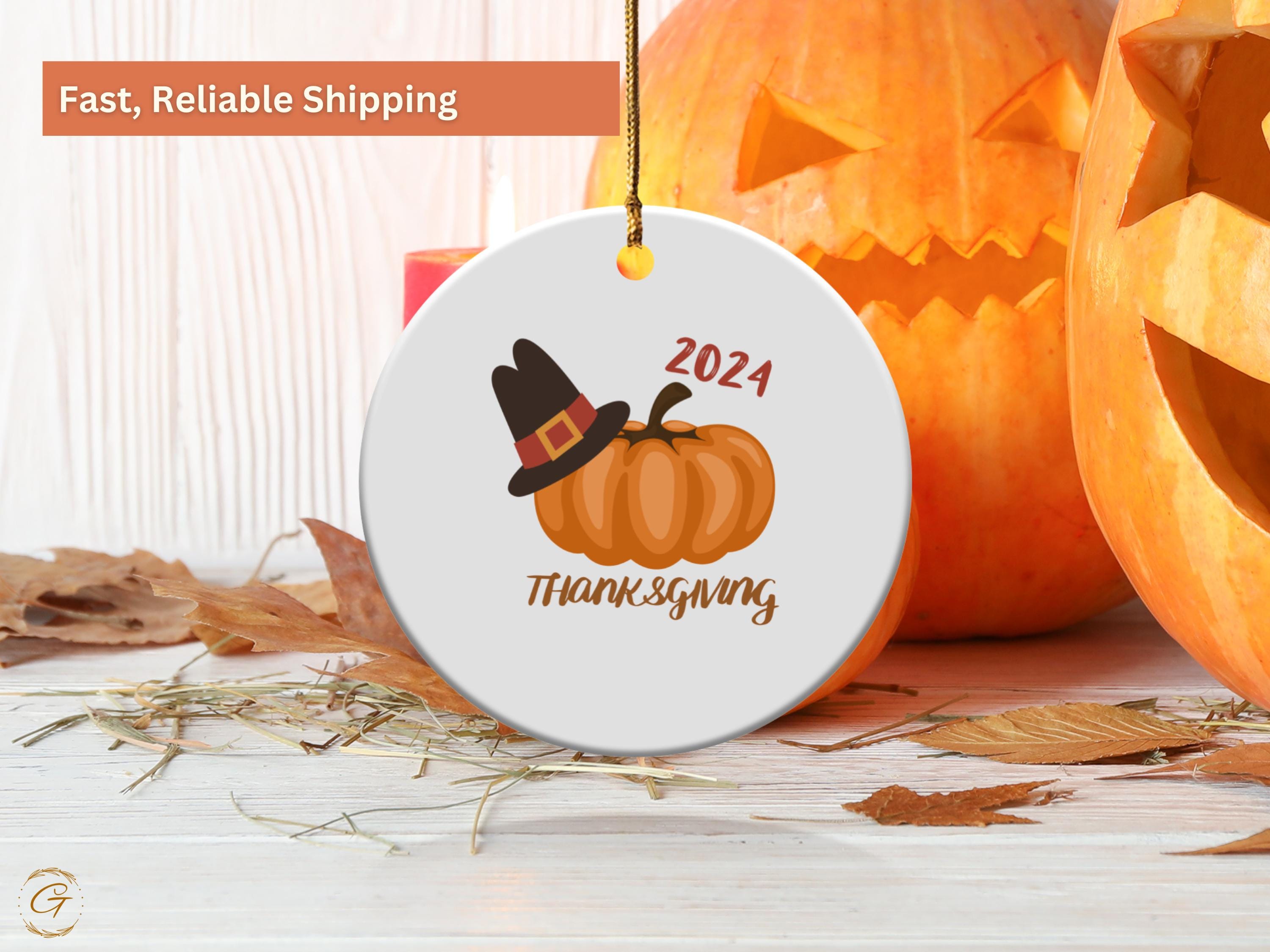 Thanksgiving Ornament 2024, Pumpkin Design, Festive Home Decors, Holiday Decorations, Cute Fall Ornament, Thanksgiving Gifts, Keepsake Gifts
