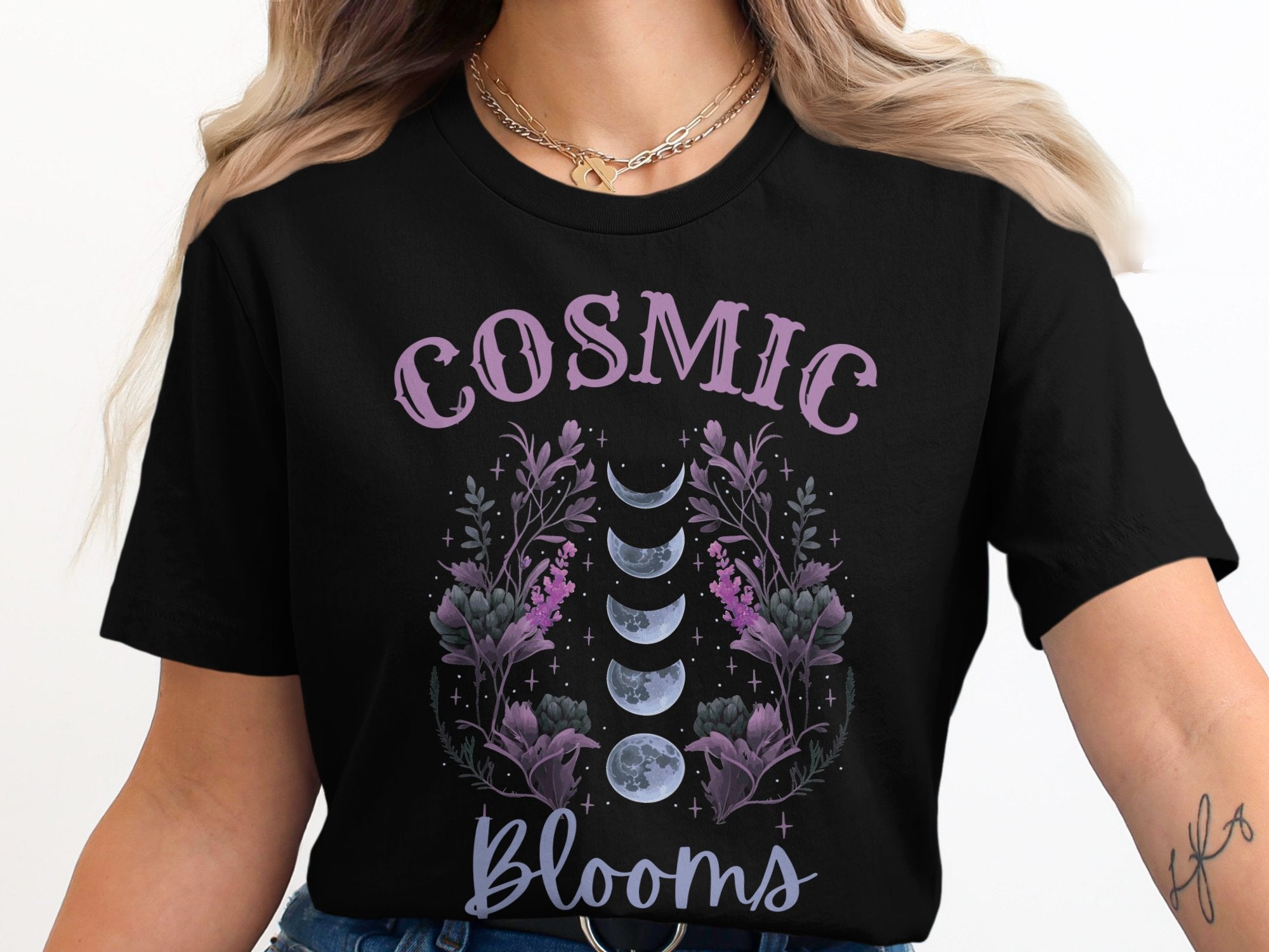 Cosmic Blooms Graphic Tee Shirt unique fashion product
