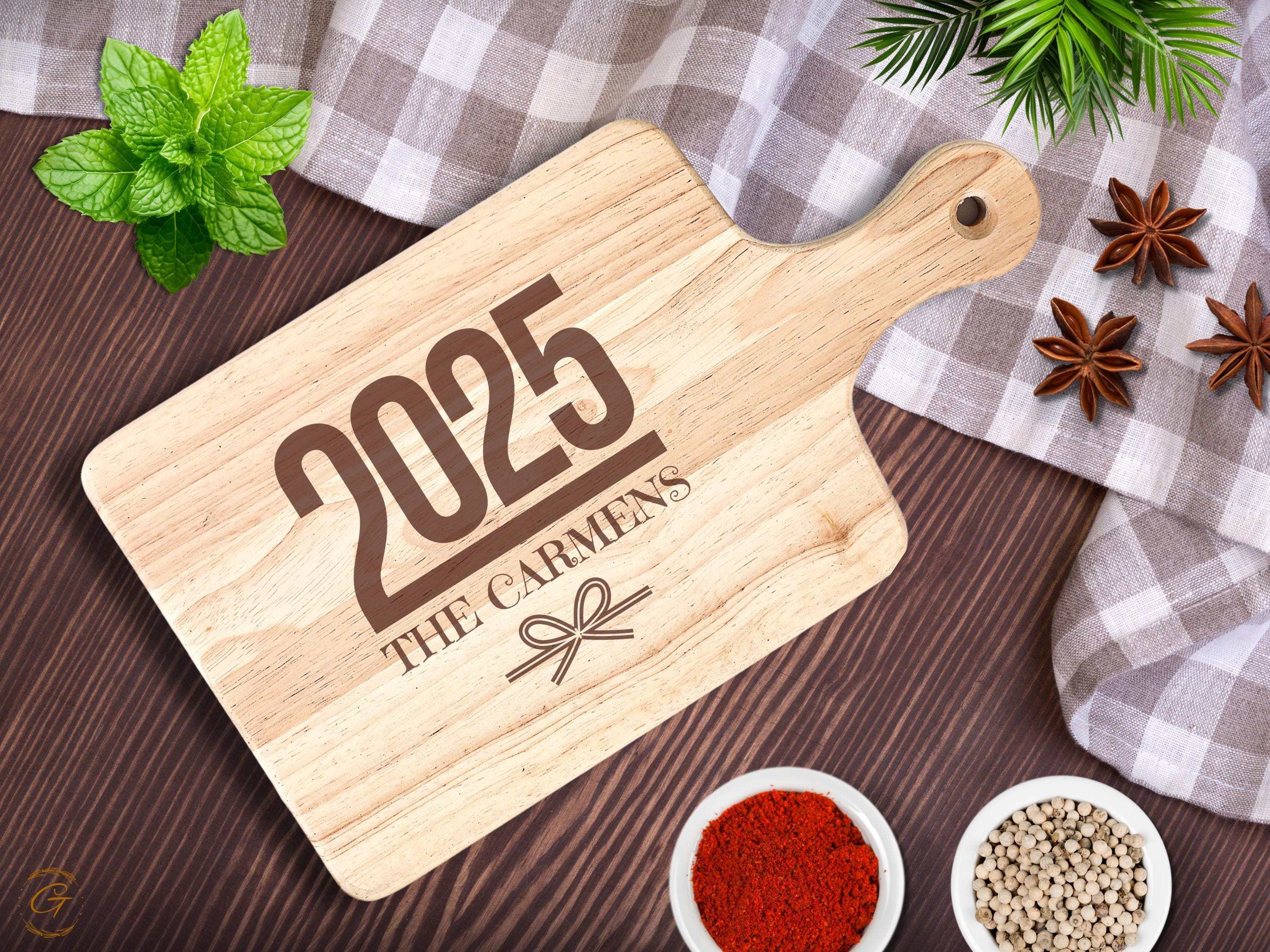 2025 Personalized Cutting Board, Custom Engraved Gift