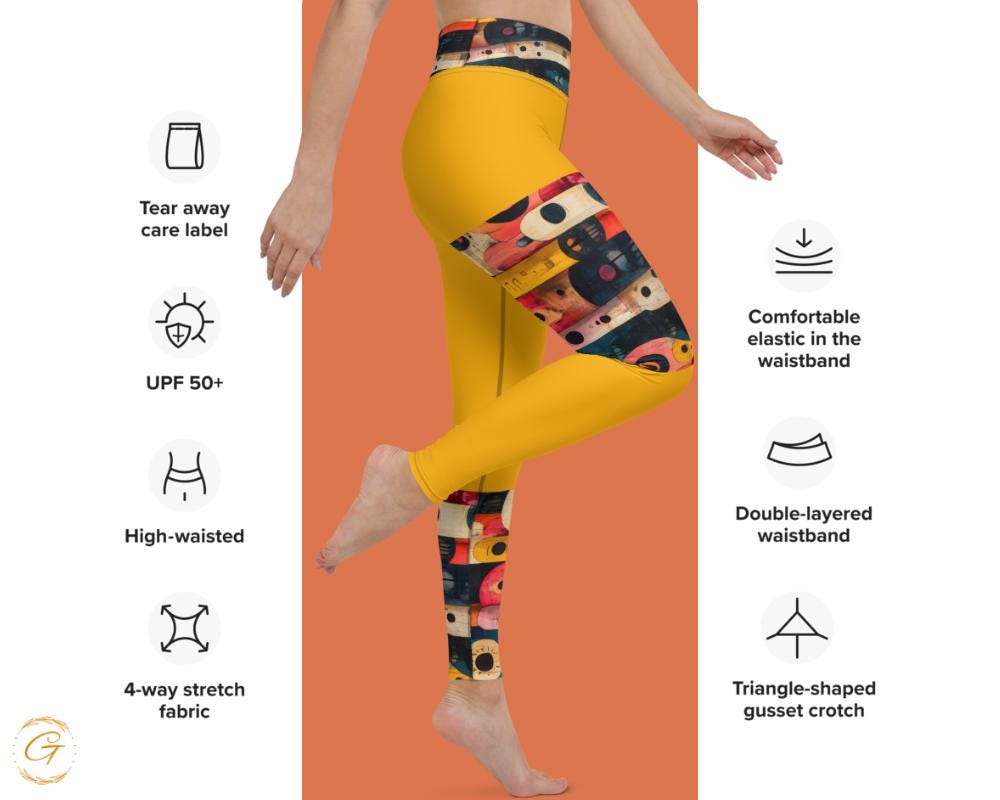 Bold and Artistic AOP Yoga Leggings and Shorts - High-Waisted, Comfortable & Stylish Activewear for Yogas, Workouts, or Casual Everyday Wear