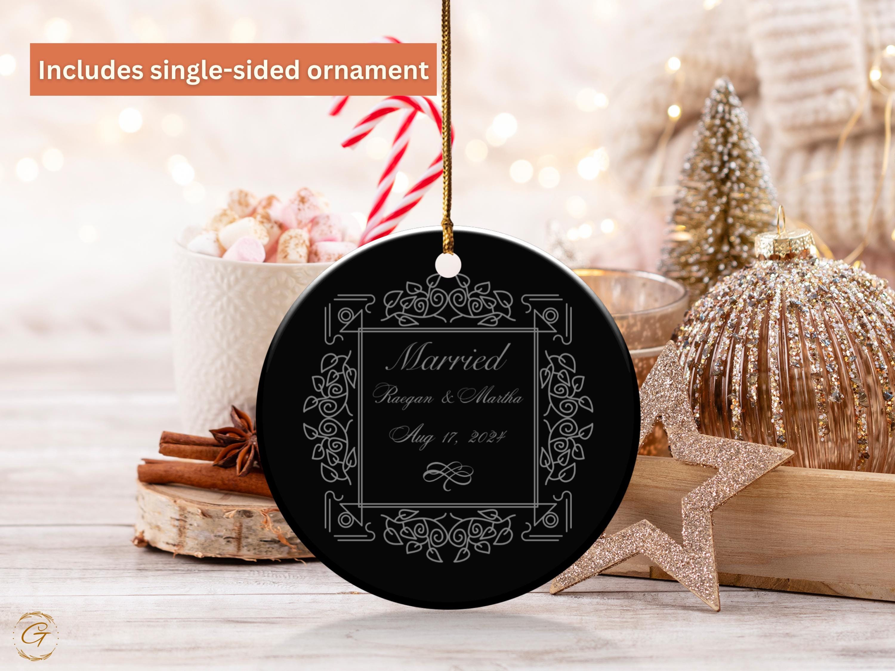 Personalized Elegant Wedding Ornaments, Personalized Wedding Keepsake Ornaments, Custom Marriage Date Decors, Unique Wedding Gifts Ornaments