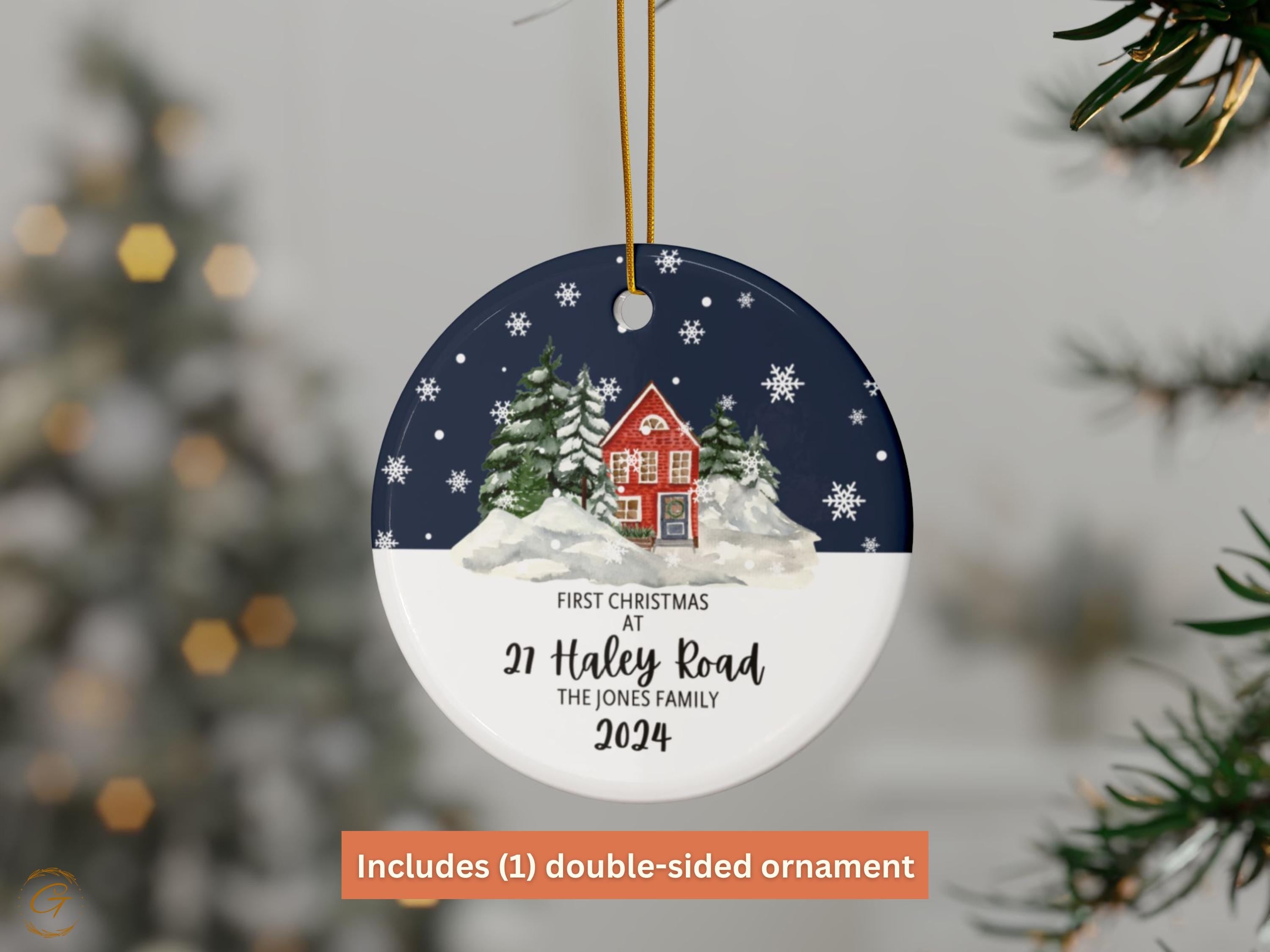 Personalized First Christmas Ornament, Custom Address Holiday Decorations, Personalized Housewarming Gift Family Keepsakes 2024, Home Decors