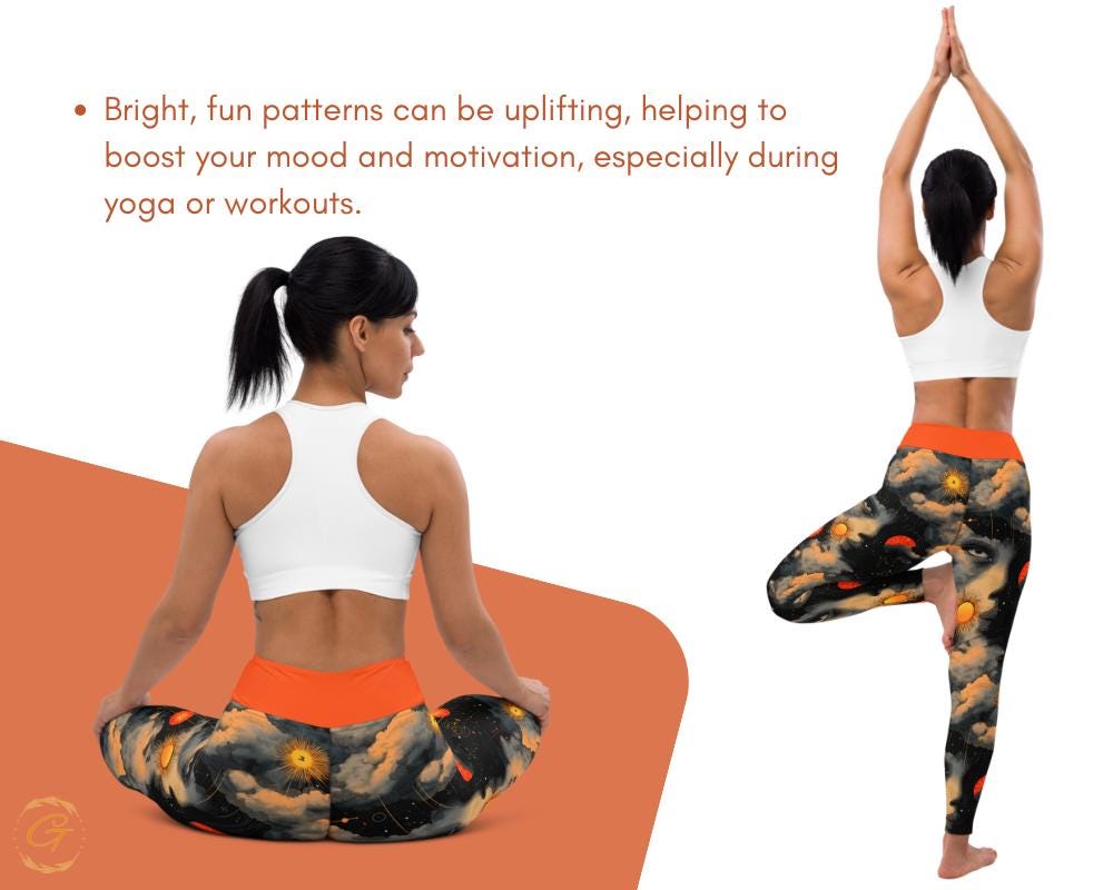 Quantum Clouds AOP Yoga Leggings and Shorts, Unique Women’s Activewear, Comfortable High-Stretch Perfect for Yoga Fitness and Everyday Style