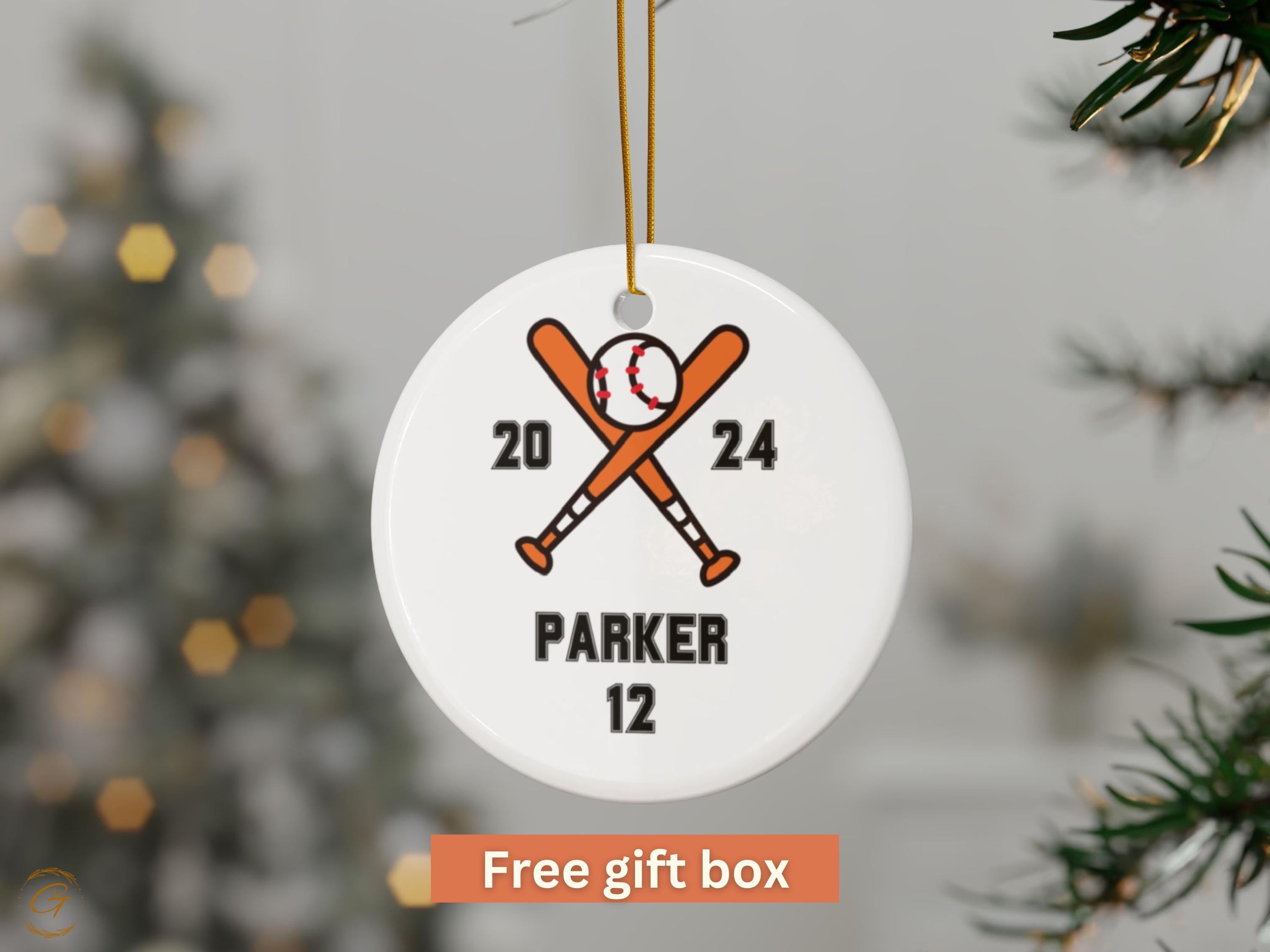 Personalized Baseball Ornament, Sport Decor Unique Christmas Tree Ornaments with Custom Name, Gift Kids Room Decor, Custom Sports Lover Gift
