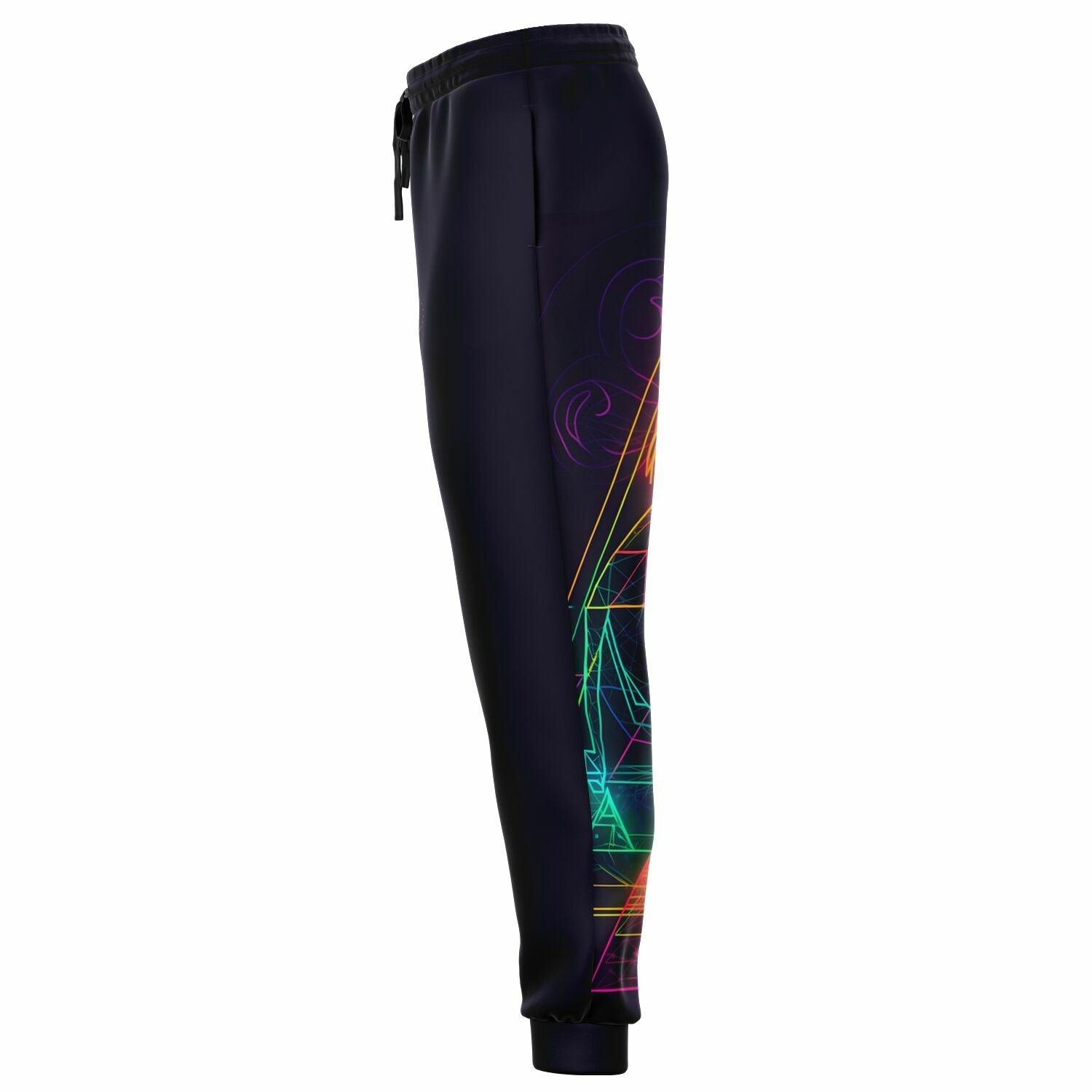 Neon Geometric Spiritual Joggers – Psychedelic Enlightenment Sweatpants
