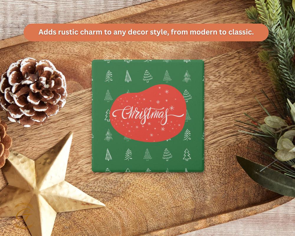 Soapstone Coaster Christmas Design