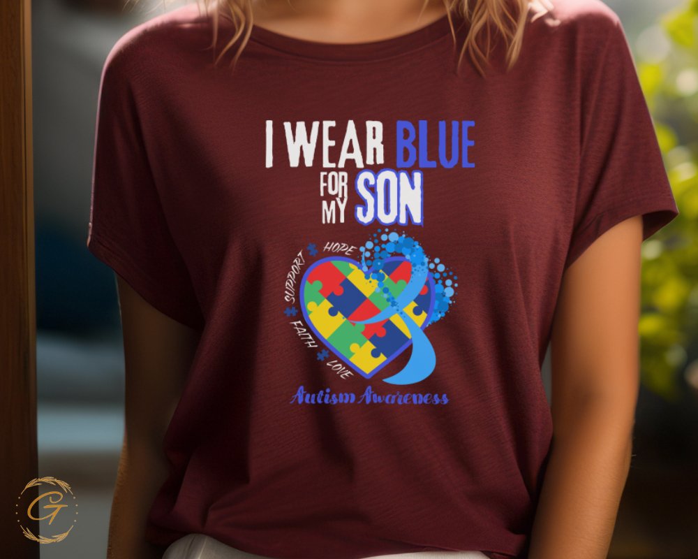 I Wear Blue for My Son Autism Awareness product