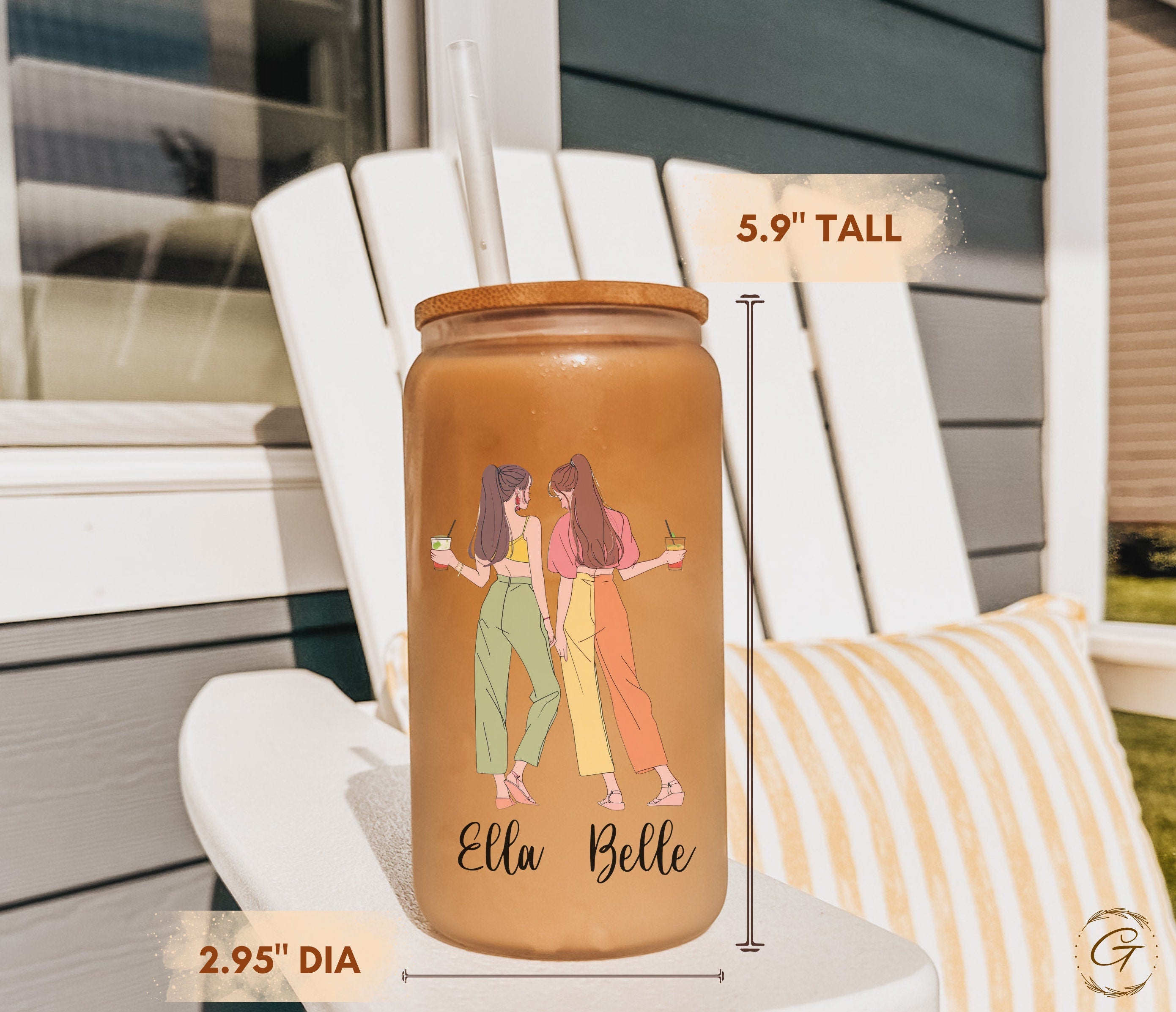 Personalized 16oz Frosted Libbey Glass Cup Best Friend Are We Drunk