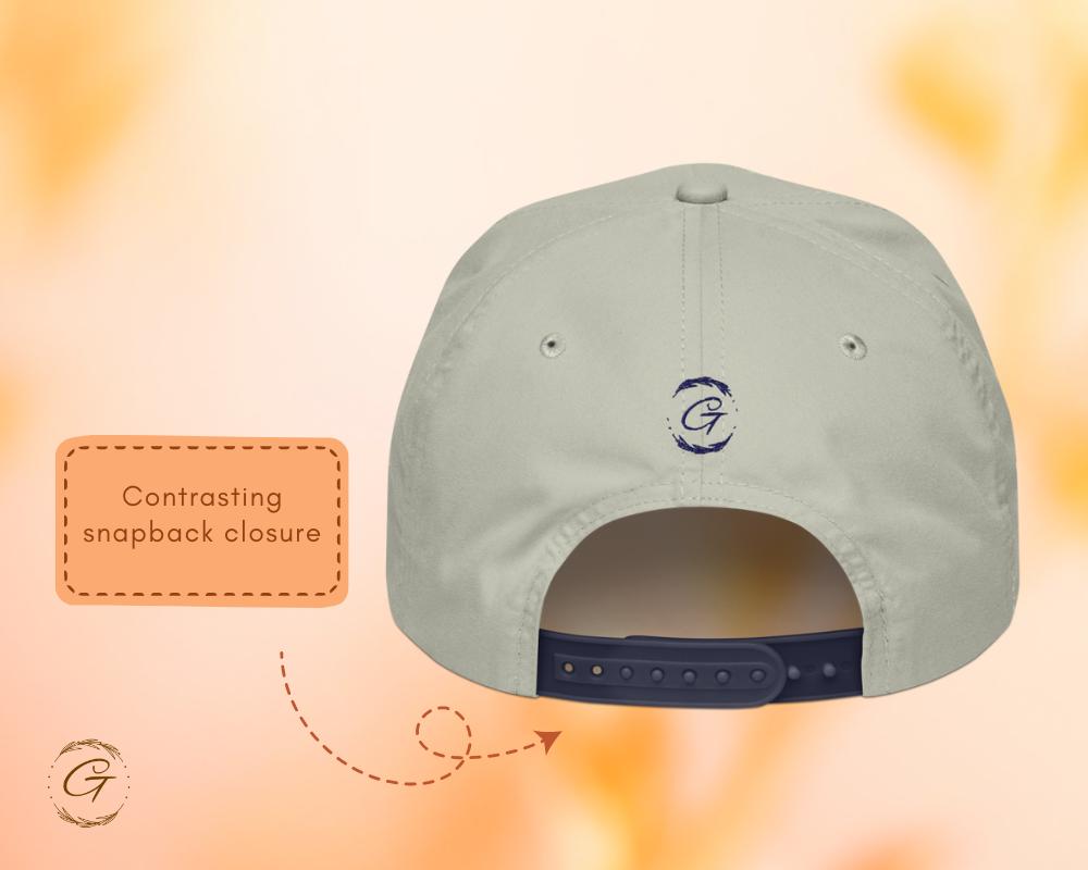 Grateful Gesture Embroidered Navy Blue Golf Rope Cap