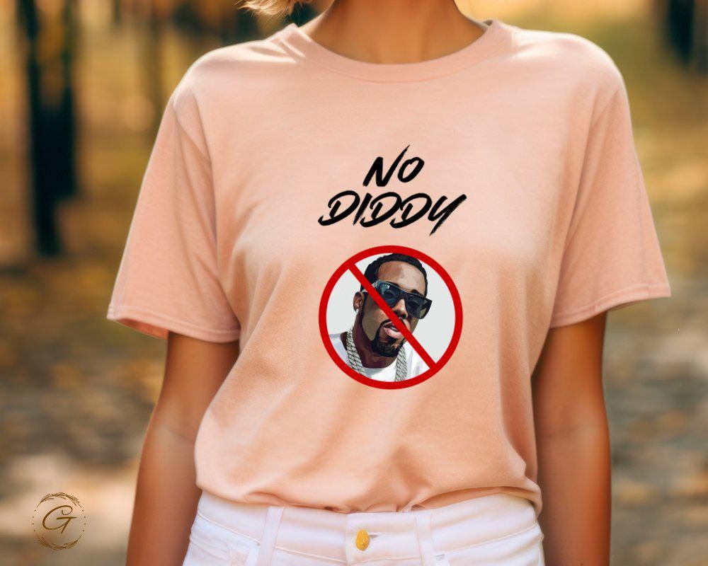 Diddy T-Shirt Funny Graphic Tee, 'No Diddy' T-Shirt