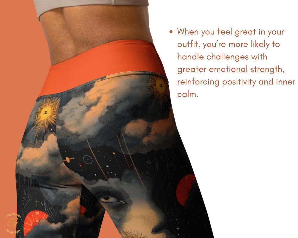 Quantum Clouds AOP Yoga Leggings and Shorts, Unique Women’s Activewear, Comfortable High-Stretch Perfect for Yoga Fitness and Everyday Style